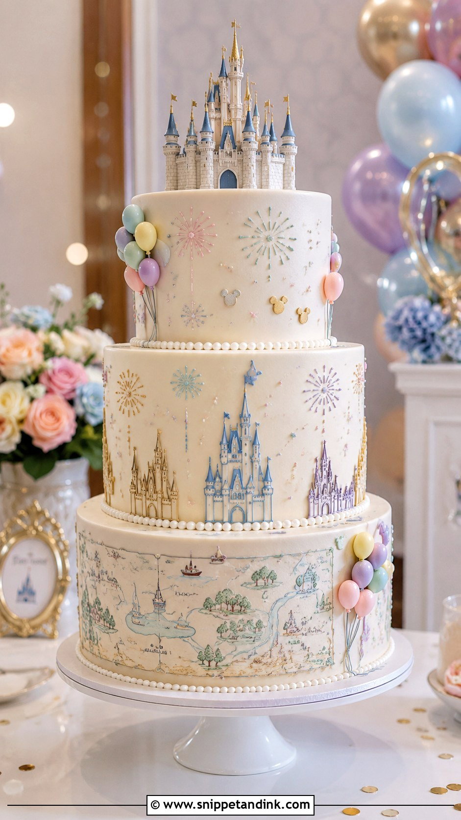 Disney Park Wedding Cake - Snippet and Ink - 20 Disney Wedding Cake Ideas