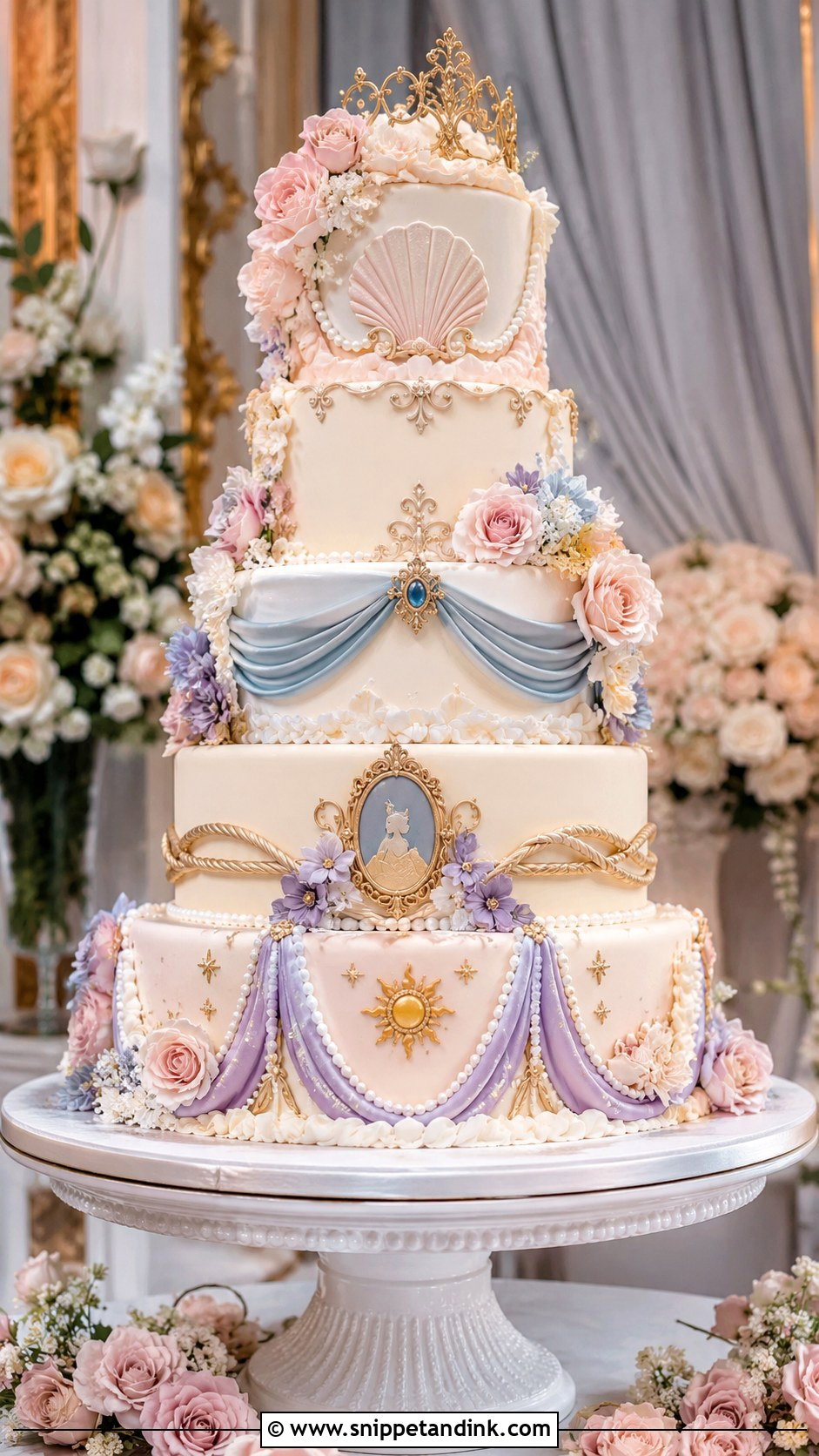 Disney Princess Wedding Cake - Snippet and Ink - 20 Disney Wedding Cake Ideas