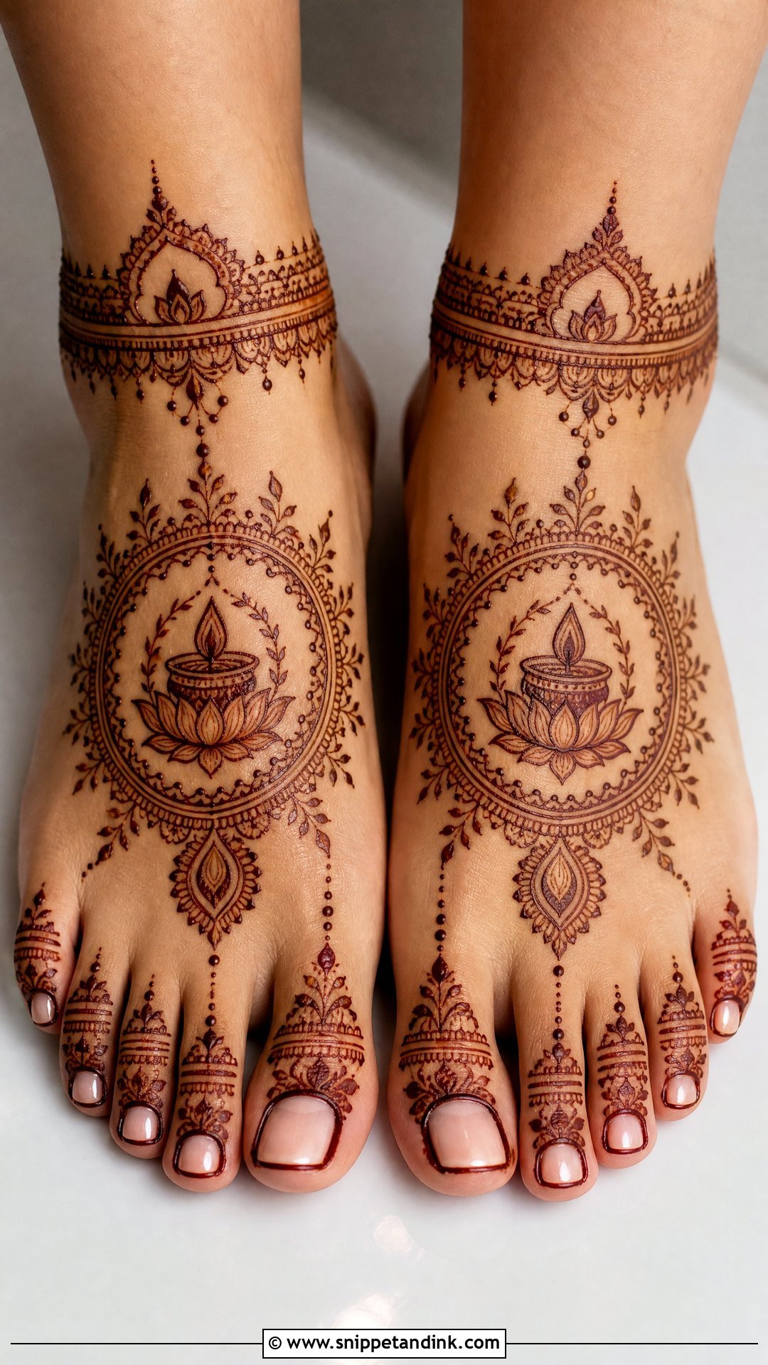 Diwali Feet Mehndi Design - Snippet and Ink - 30 Unique Feet Mehndi Designs