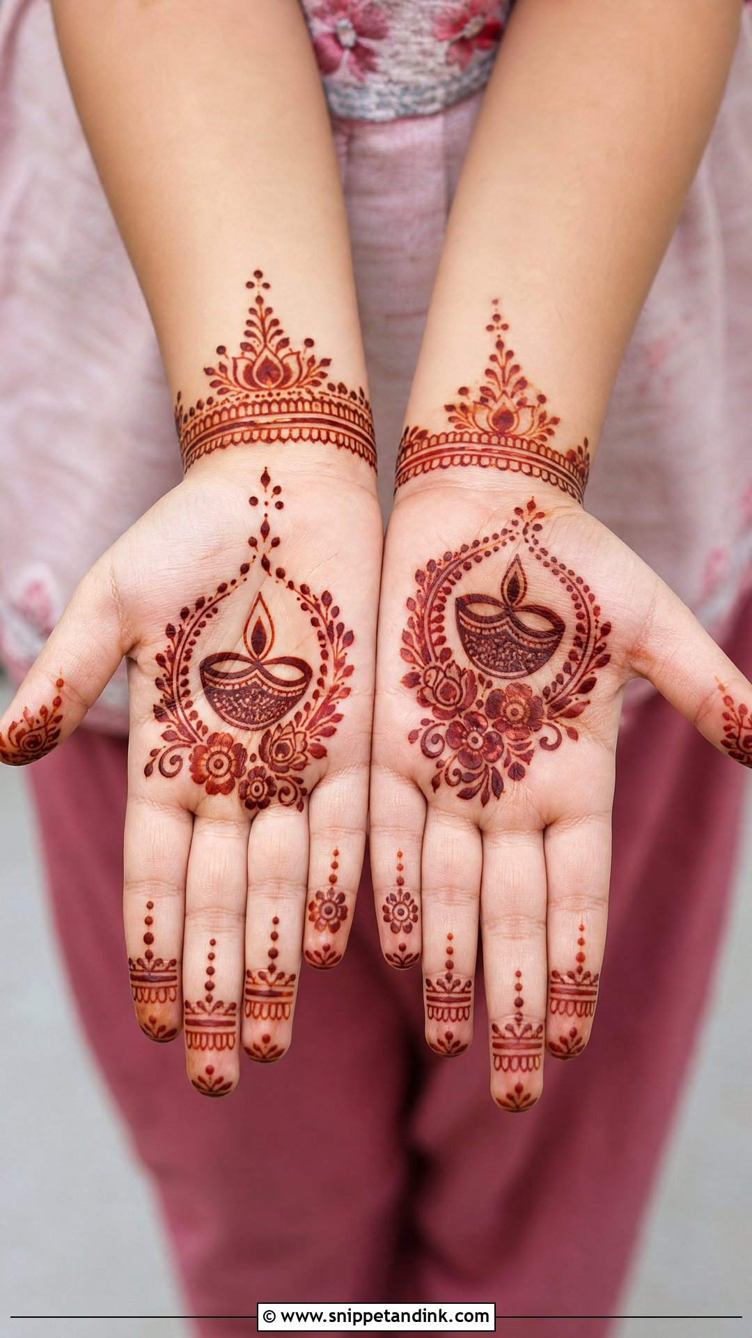 Diwali Kids Mehndi Design - Snippet and Ink - 25 Small Kids Mehndi Designs