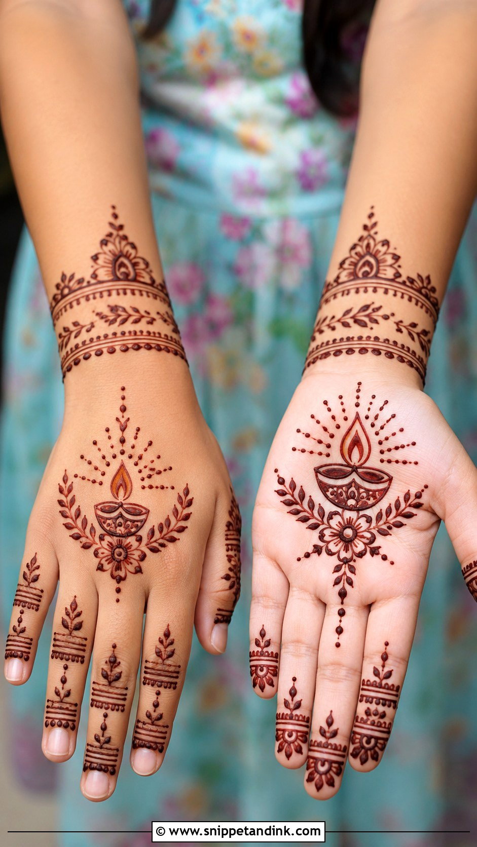 Diwali Mehndi Design For Kids - Snippet and Ink - 30 Kids Children Mehndi Designs