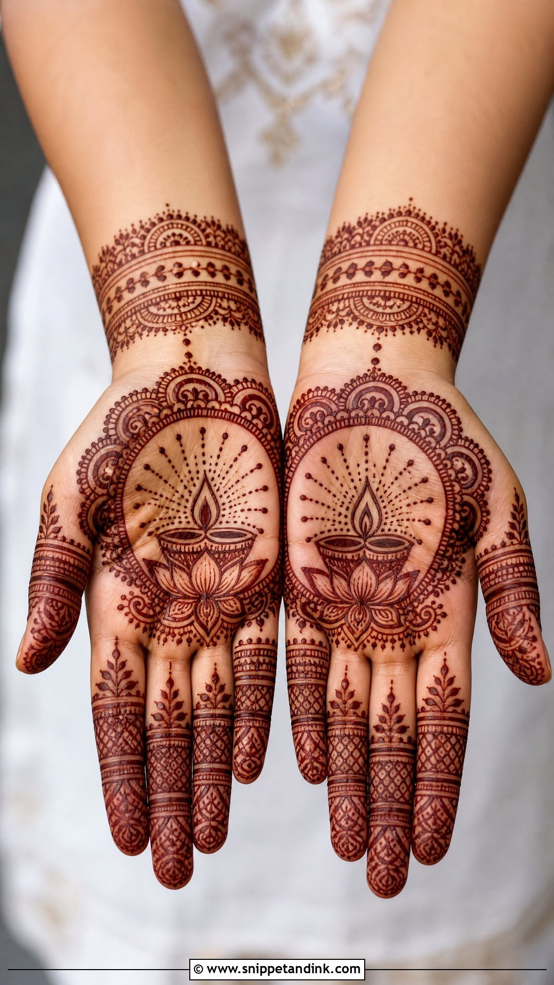 Diya Diwali Mehndi Design - Snippet and Ink - 30 Diwali Mehndi Designs