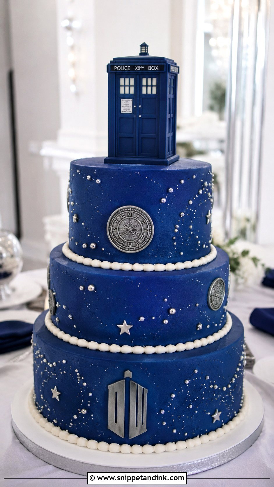 Doctor Who Blue Wedding Cake - Snippet and Ink - 20 Doctor Who Wedding Cake Ideas