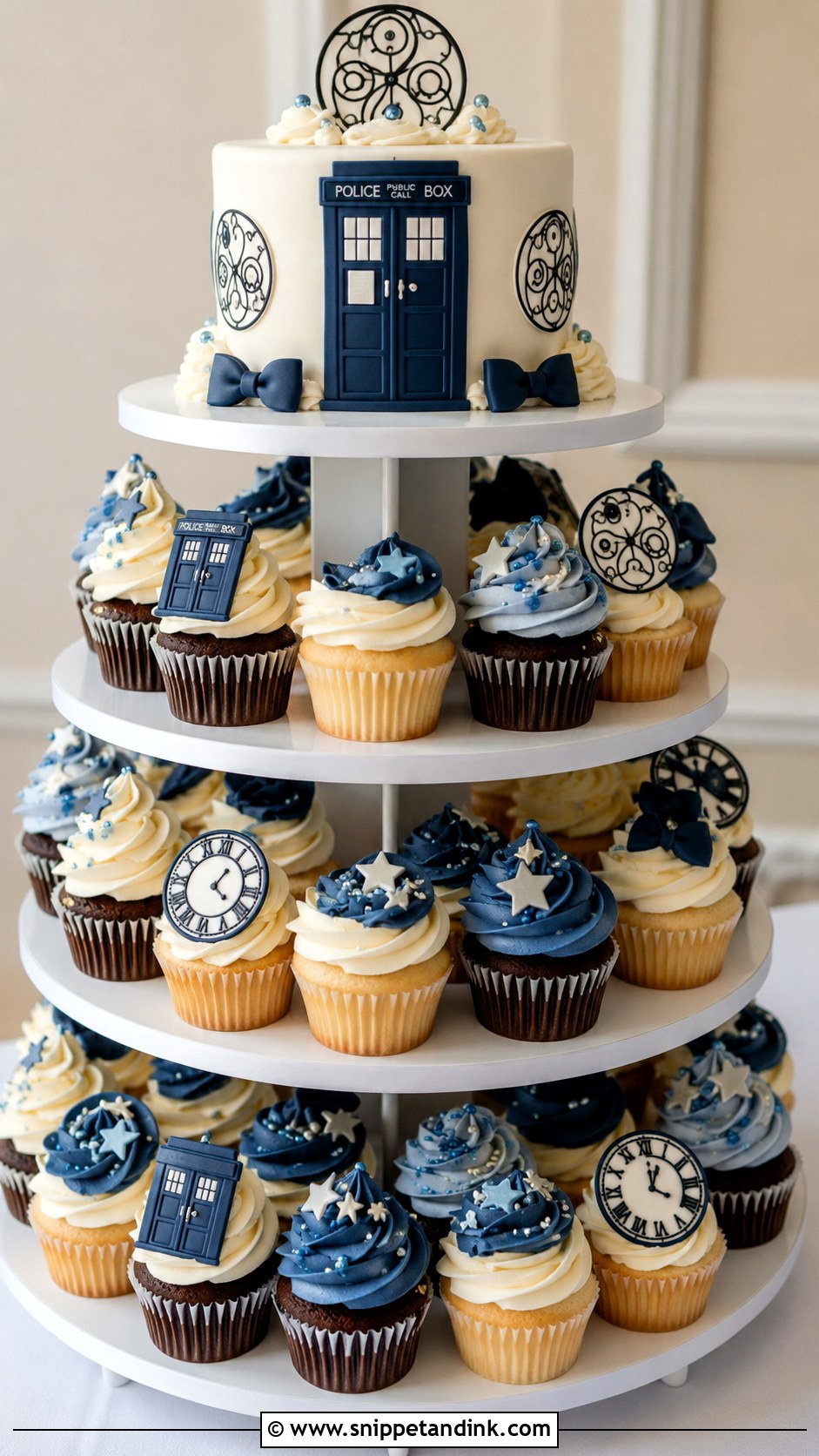 Doctor Who Cupcake Wedding Cake - Snippet and Ink - 20 Doctor Who Wedding Cake Ideas