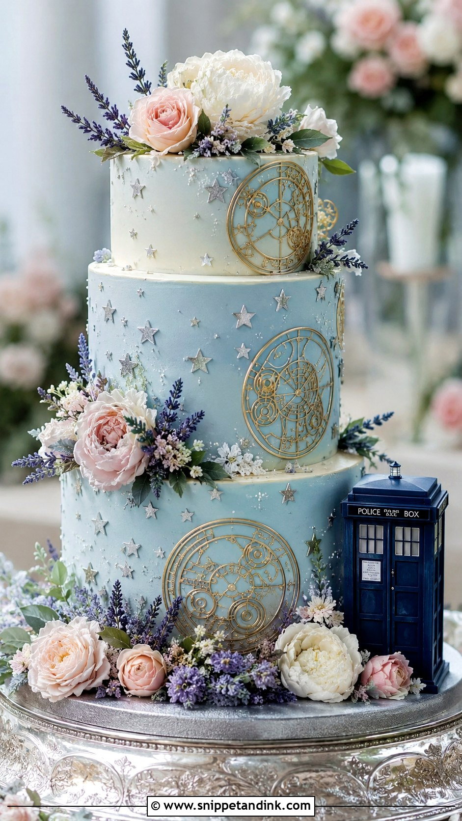 Doctor Who Floral Wedding Cake - Snippet and Ink - 20 Doctor Who Wedding Cake Ideas