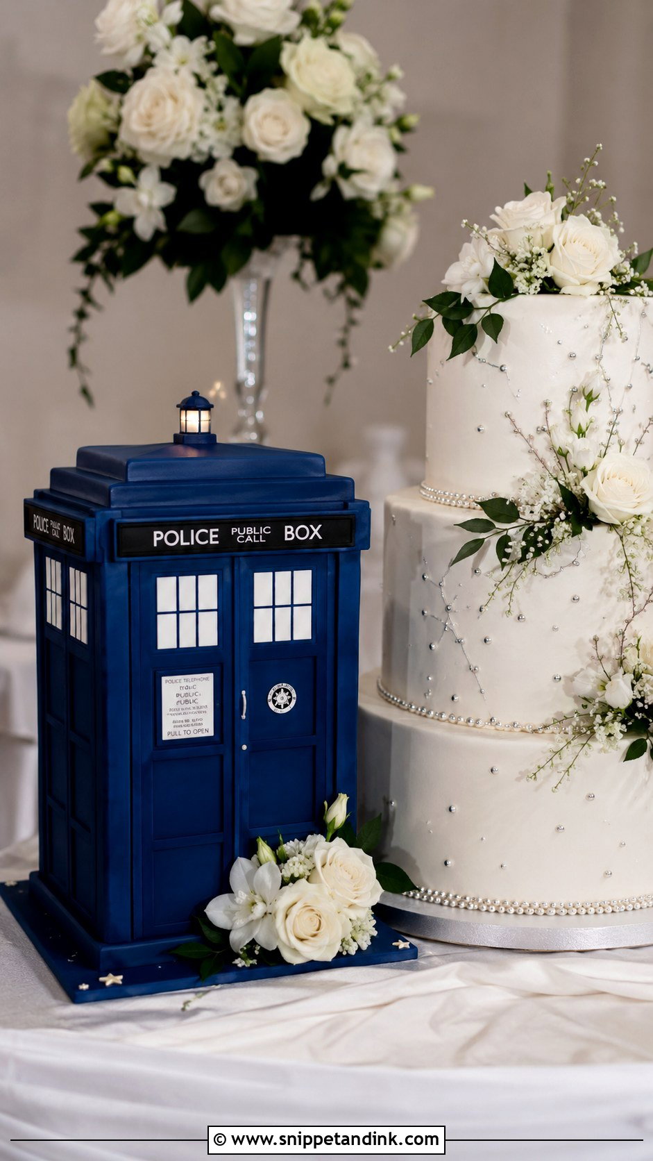 Doctor Who Police Box Wedding Cake - Snippet and Ink - 20 Doctor Who Wedding Cake Ideas