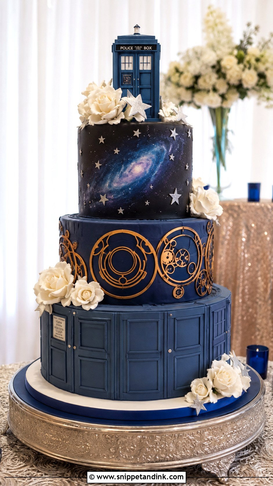 Doctor Who Three Tier Wedding Cake - Snippet and Ink - 20 Doctor Who Wedding Cake Ideas
