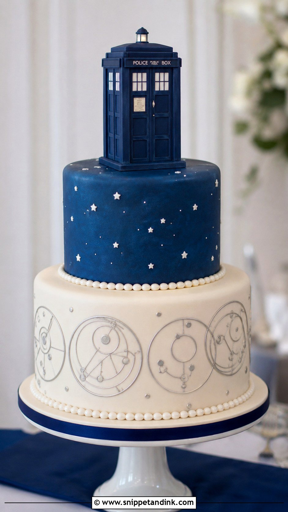 Doctor Who Two Tier Wedding Cake - Snippet and Ink - 20 Doctor Who Wedding Cake Ideas