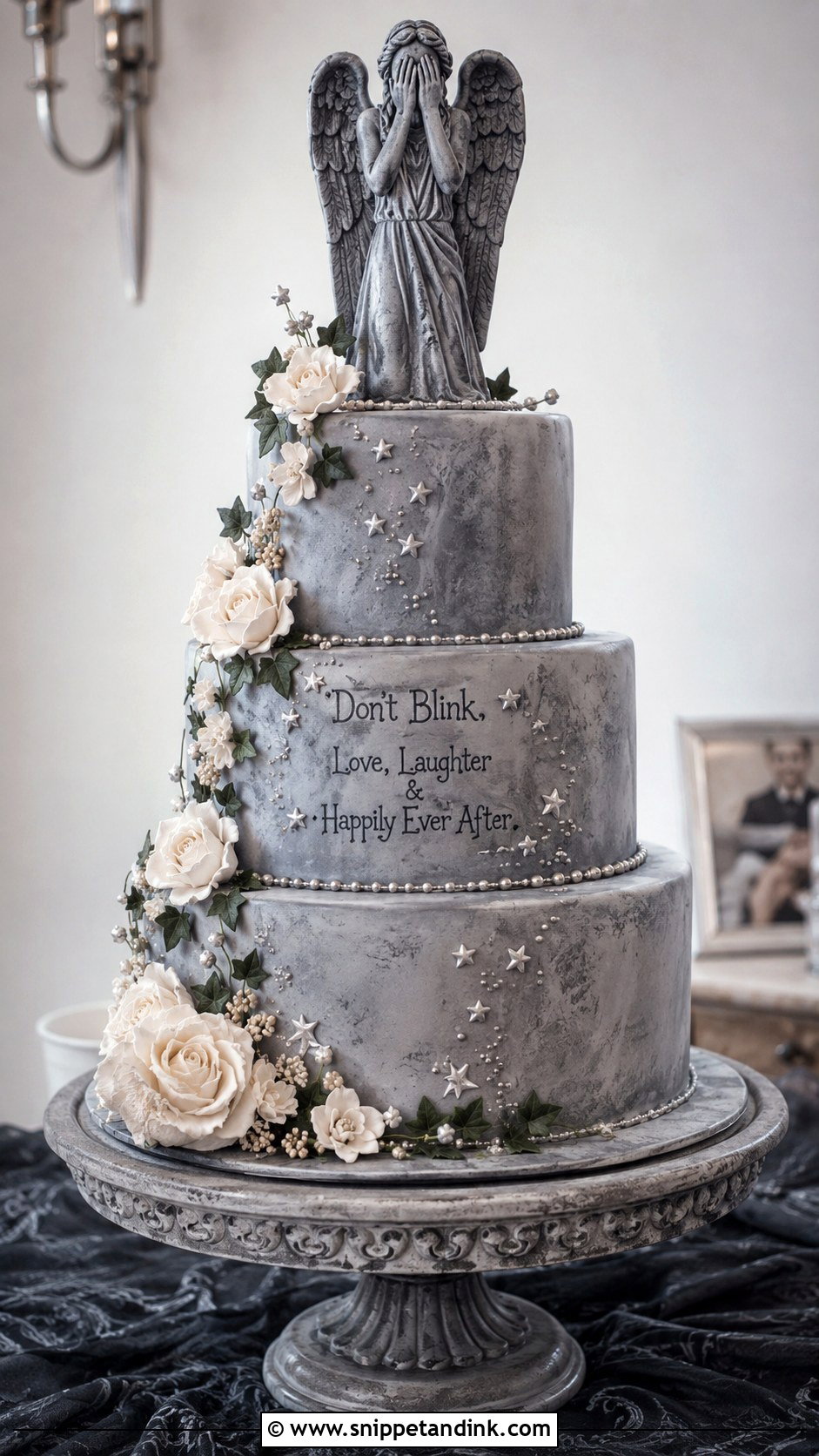Doctor Who Weeping Angel Wedding Cake - Snippet and Ink - 20 Doctor Who Wedding Cake Ideas