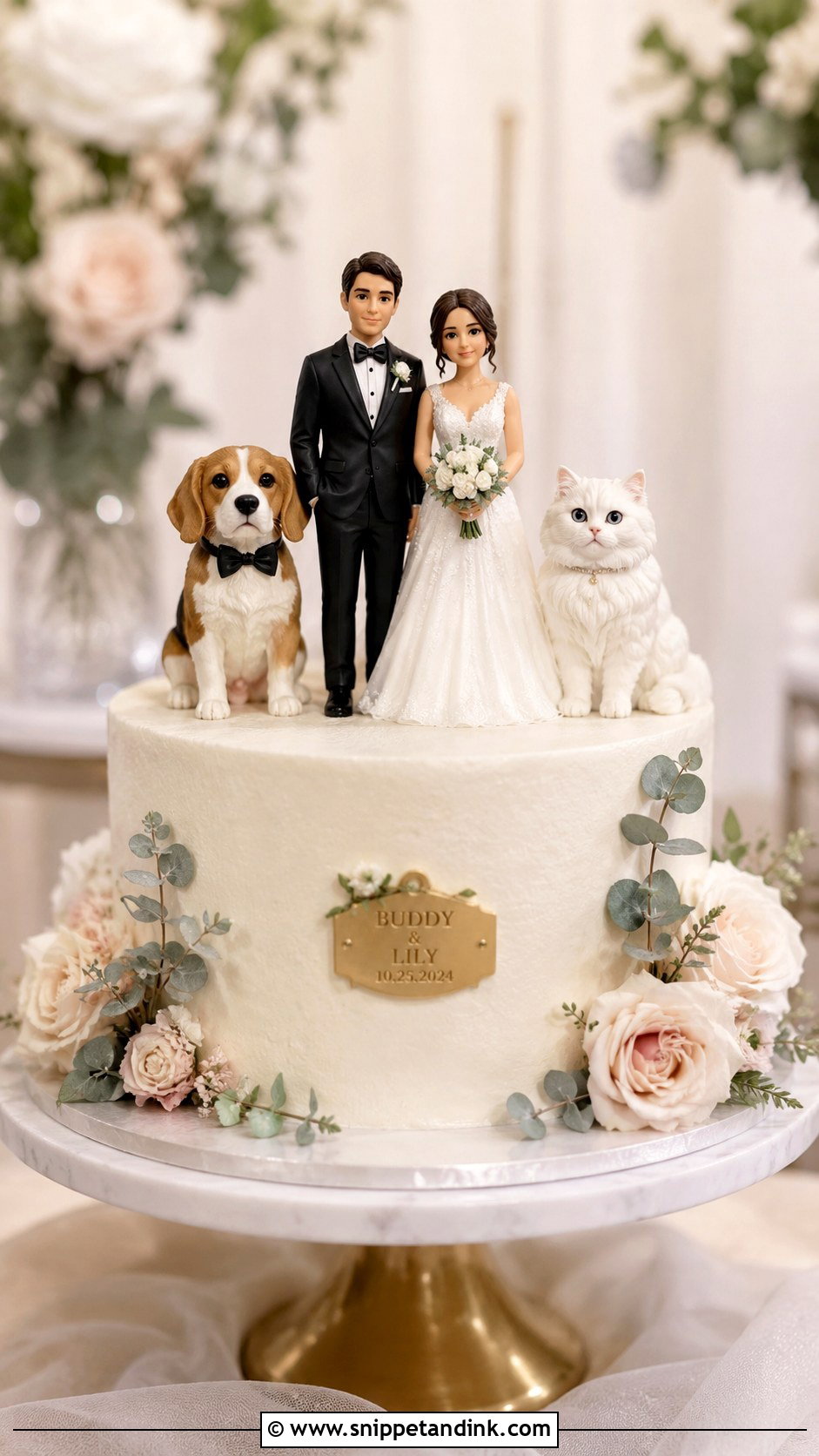 Dog And Cat Wedding Cake Topper - Snippet and Ink - 20 Pets on Wedding Cake Ideas