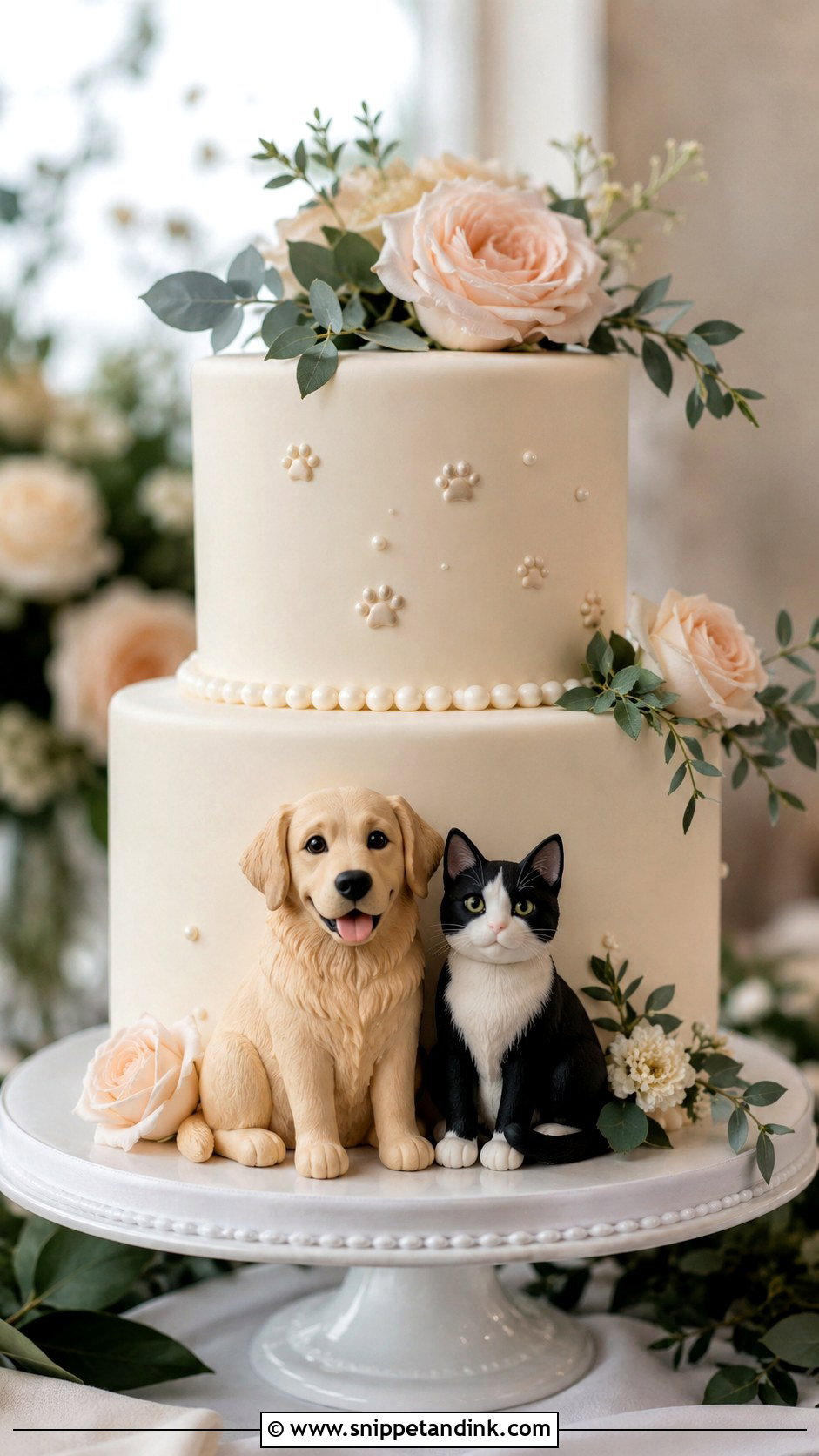Dog And Cat Wedding Cake - Snippet and Ink - 20 Dog Wedding Cake Decoration Ideas