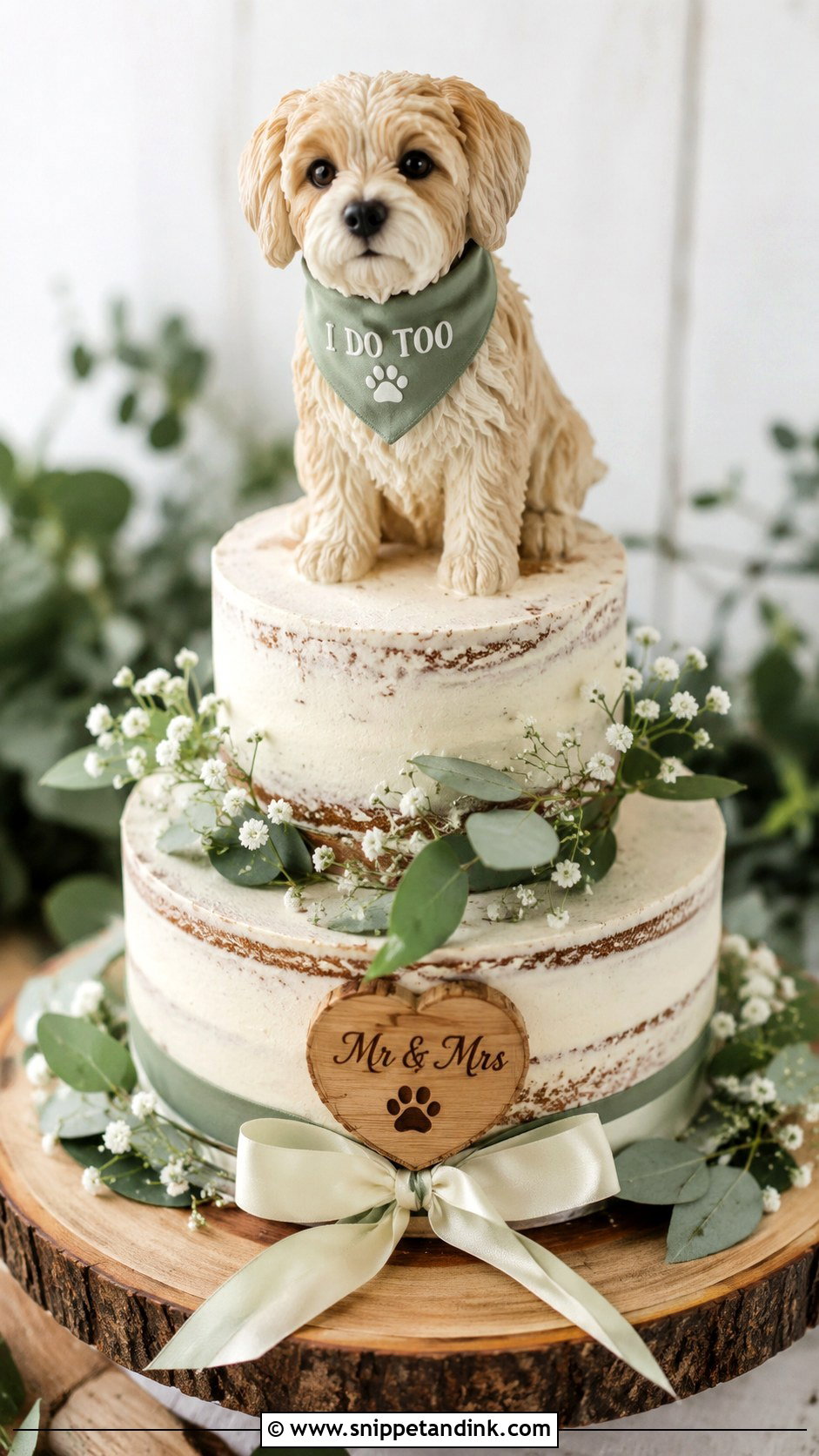 Dog Bandana Wedding Cake - Snippet and Ink - 20 Dog Wedding Cake Decoration Ideas