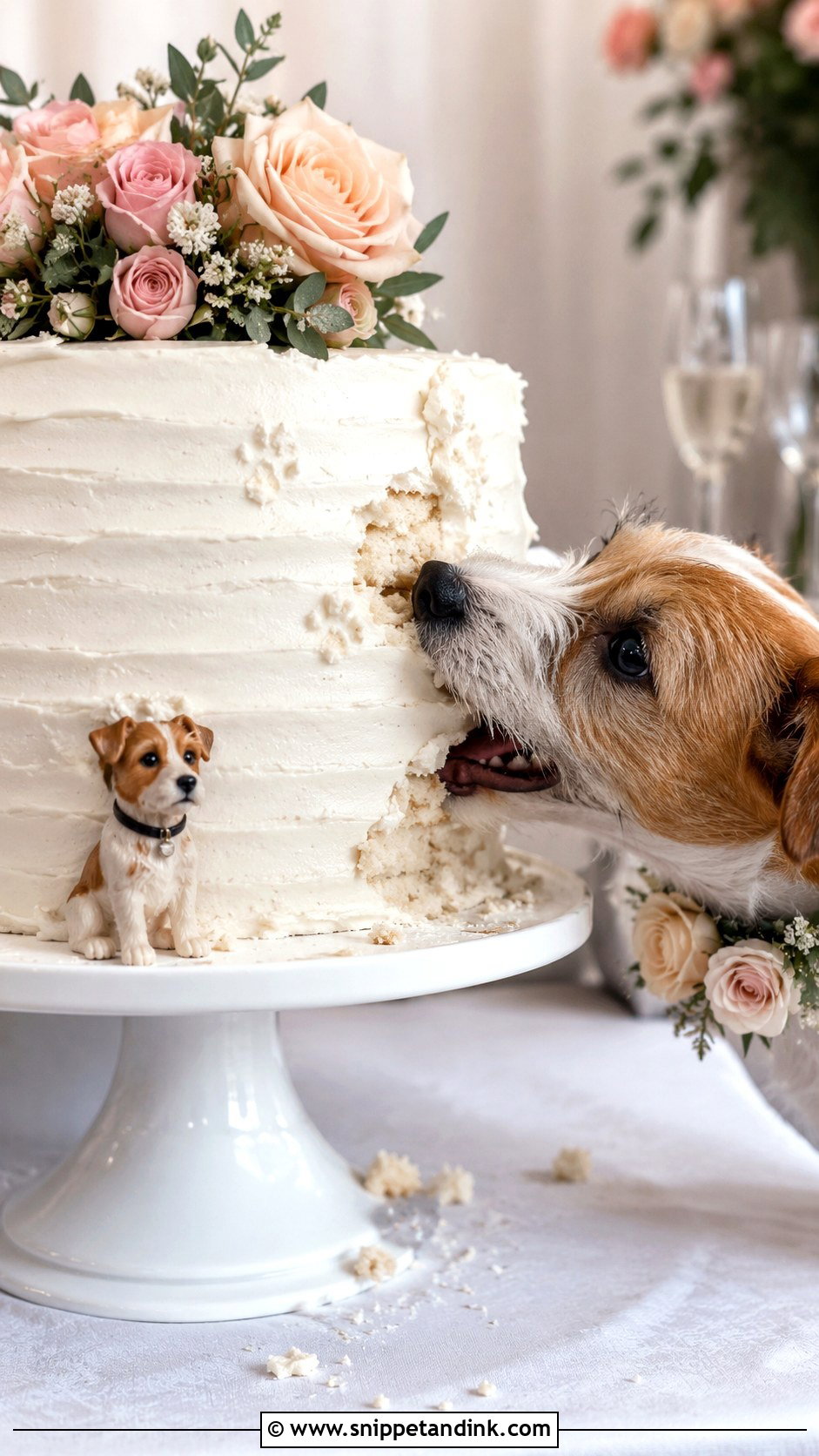 Dog Biting Wedding Cake - Snippet and Ink - 20 Dog Wedding Cake Decoration Ideas