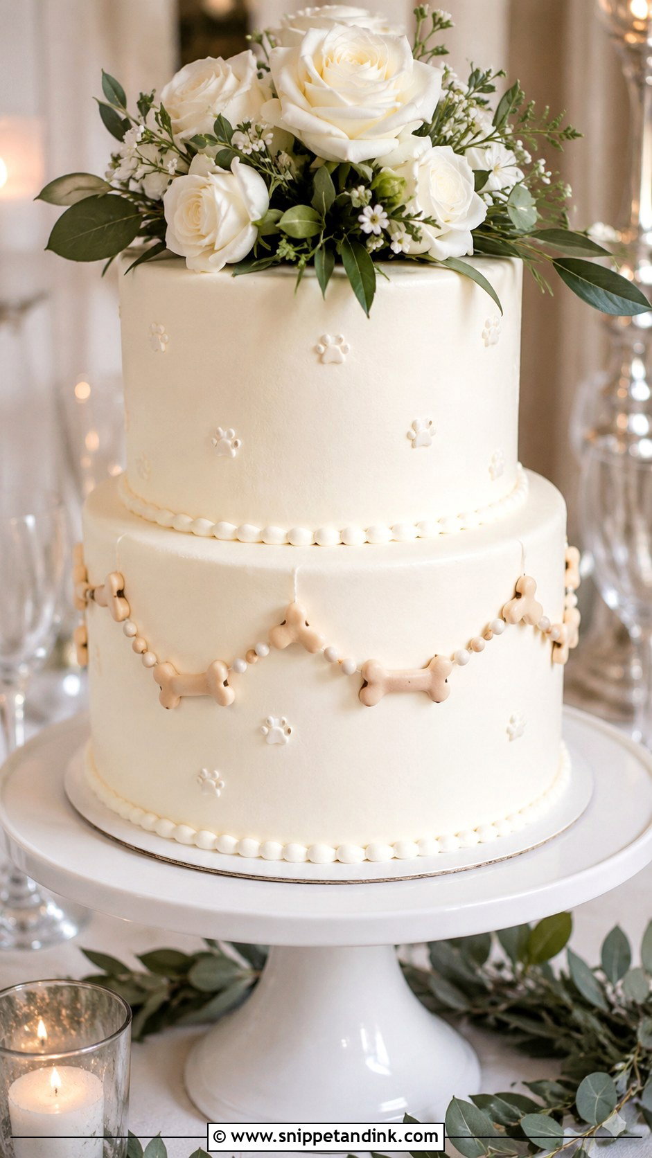 Dog Bone Wedding Cake - Snippet and Ink - 20 Dog Wedding Cake Decoration Ideas