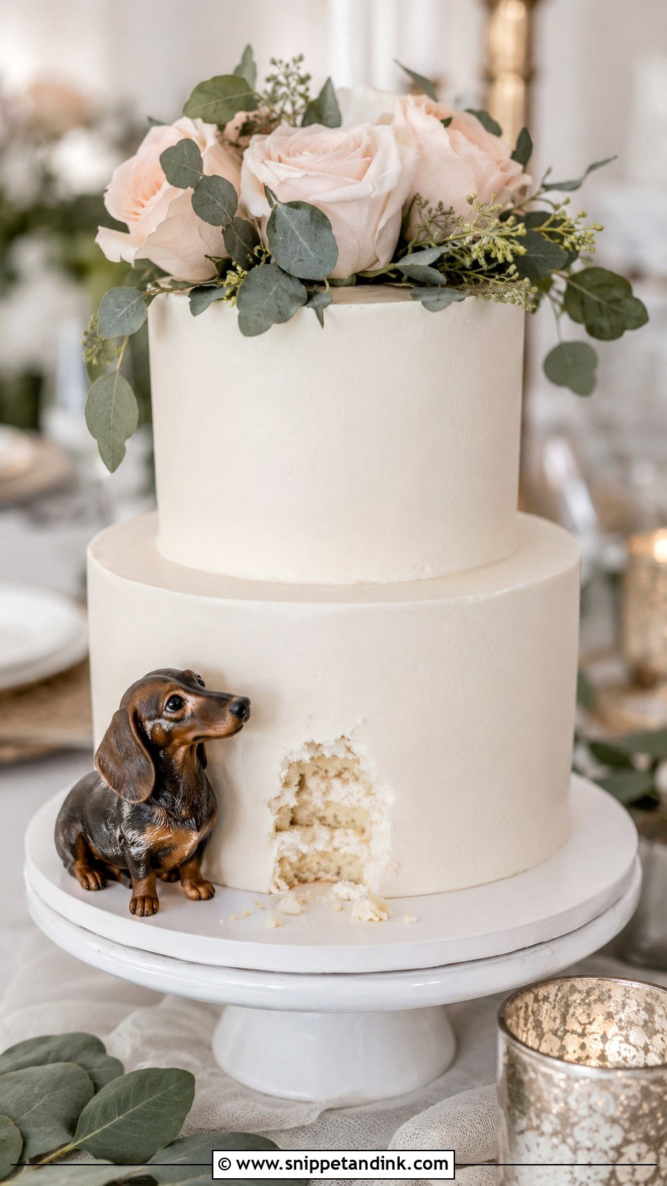 Dog Cake Bite Wedding Cake - Snippet and Ink - 20 Pets on Wedding Cake Ideas