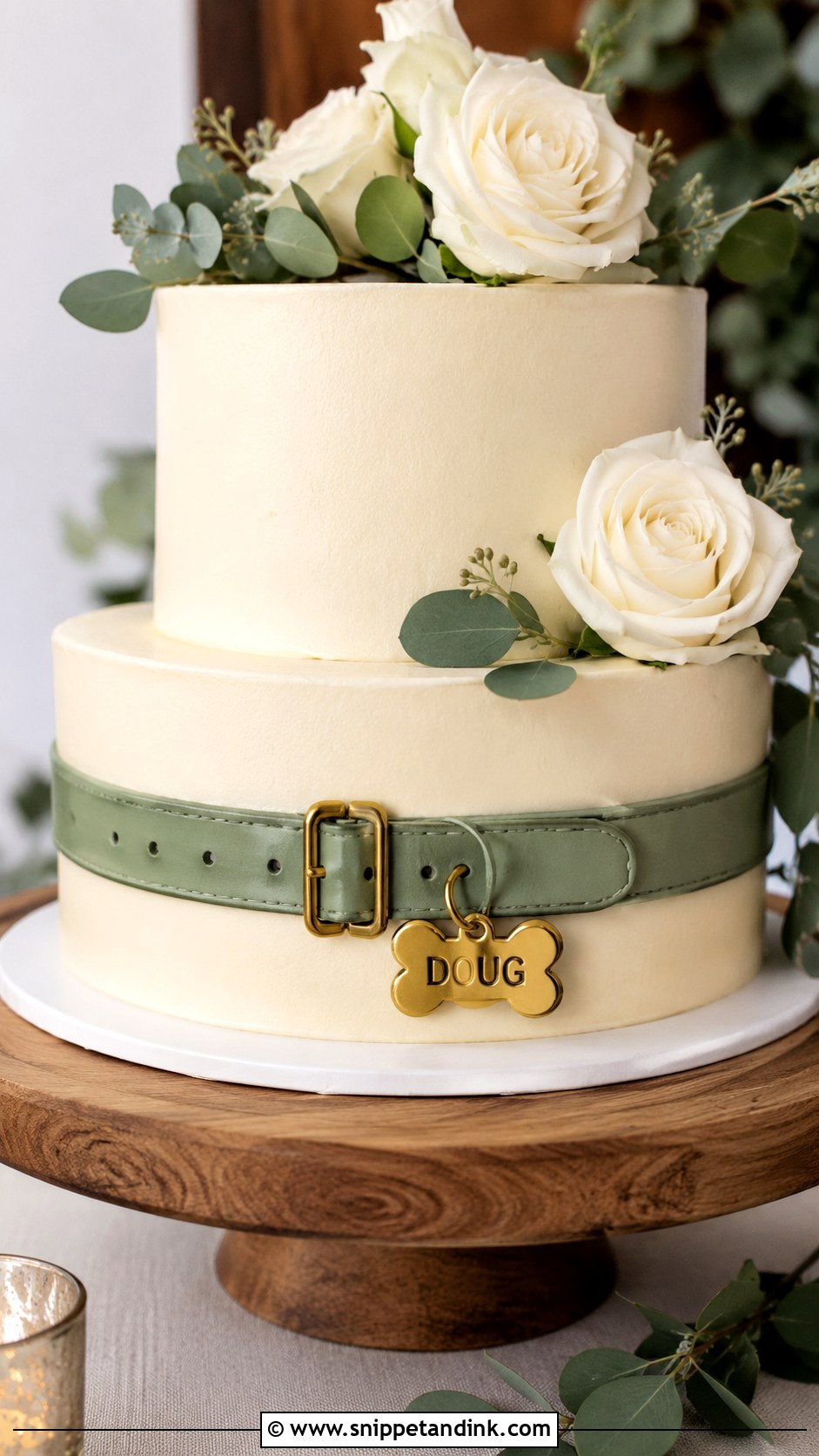 Dog Collar Wedding Cake - Snippet and Ink - 25 Dog in Wedding Cake Ideas