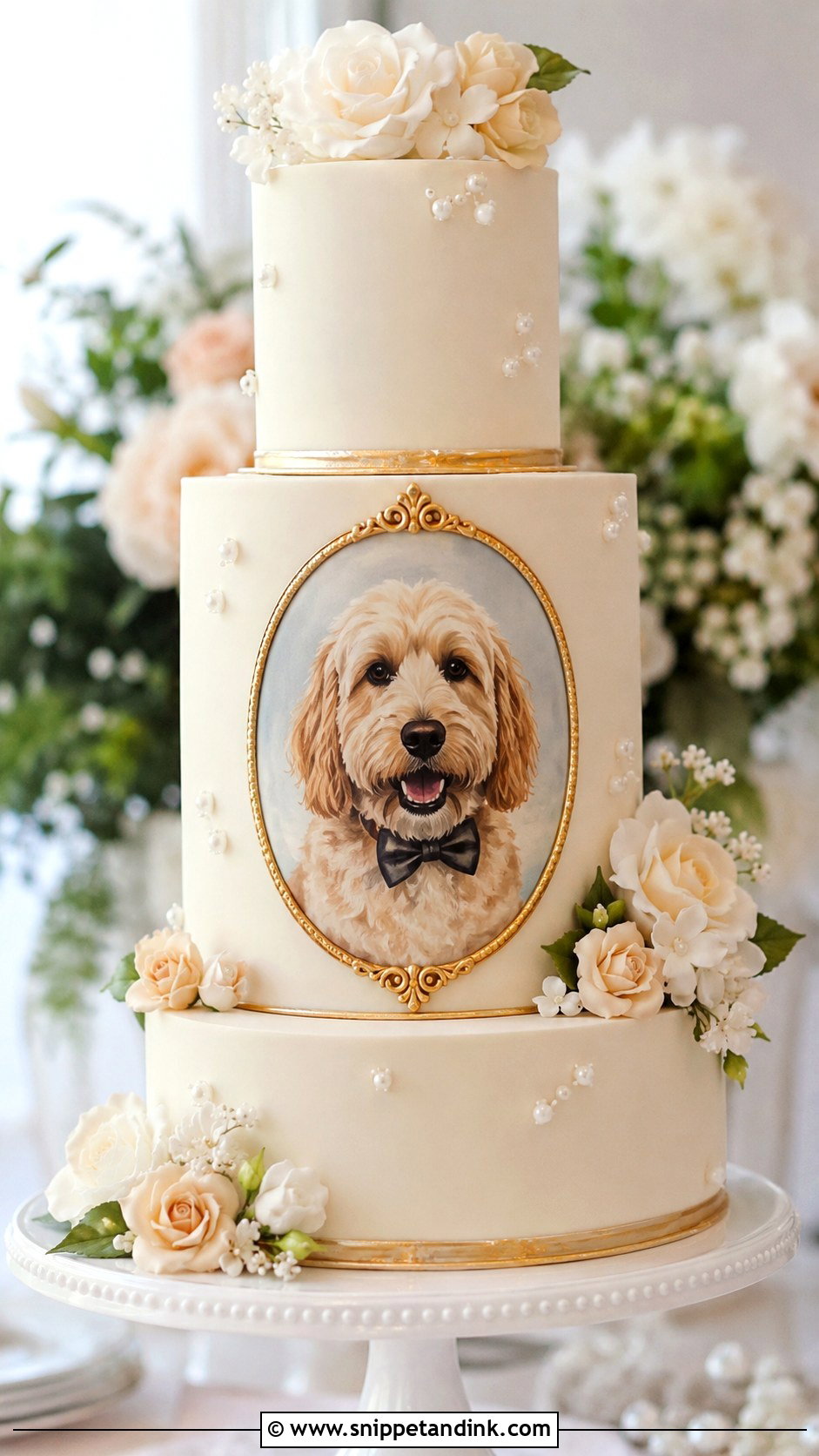 Dog Face Wedding Cake - Snippet and Ink - 20 Dog Wedding Cake Decoration Ideas