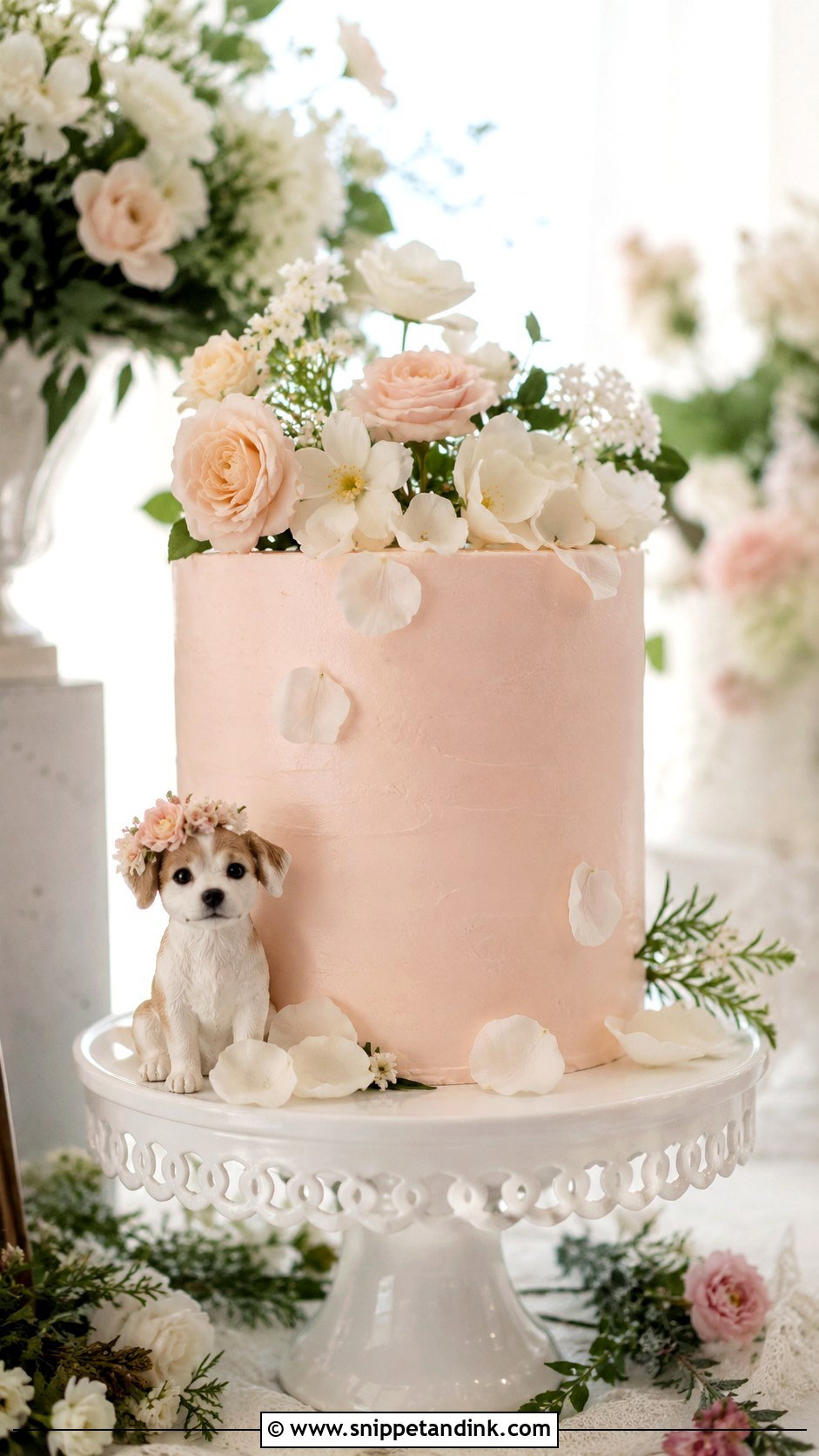 Dog Flower Girl Wedding Cake - Snippet and Ink - 20 Dog Wedding Cake Decoration Ideas