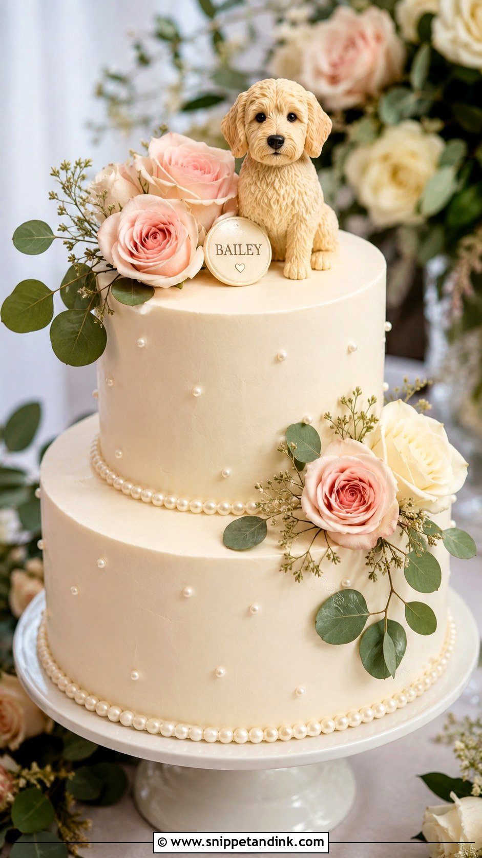 Dog Name Wedding Cake - Snippet and Ink - 25 Dog in Wedding Cake Ideas