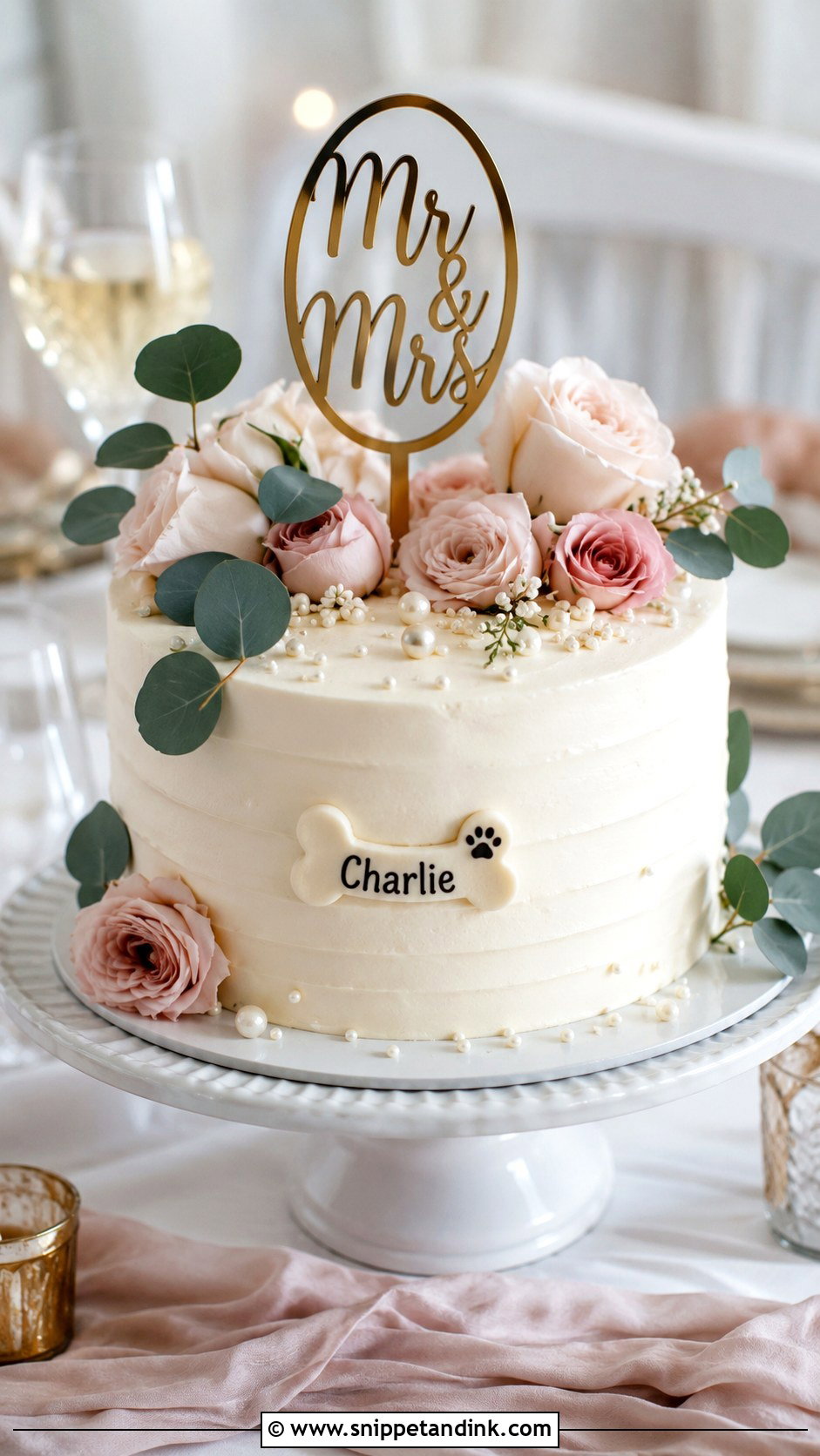 Dog Name Wedding Cake - Snippet and Ink - 20 Dog Wedding Cake Decoration Ideas