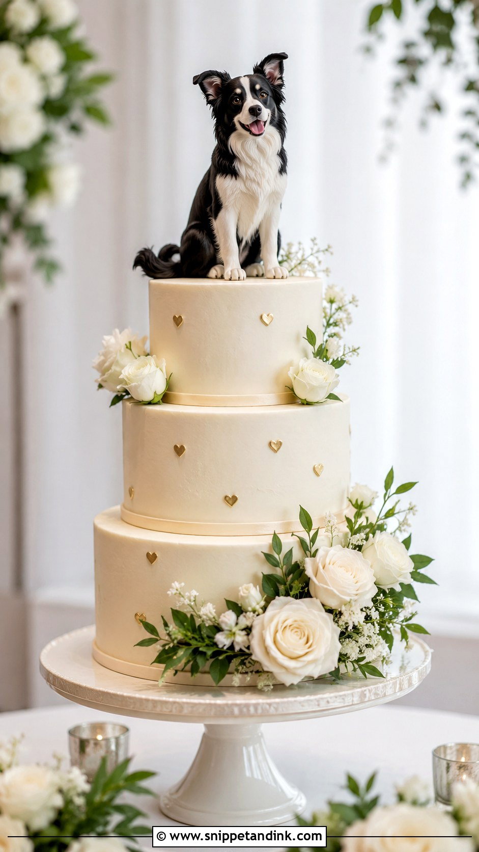 Dog On Top Wedding Cake - Snippet and Ink - 25 Dog in Wedding Cake Ideas