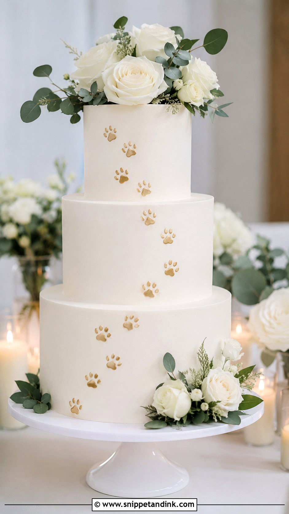 Dog Paw Print Wedding Cake - Snippet and Ink - 20 Pets on Wedding Cake Ideas
