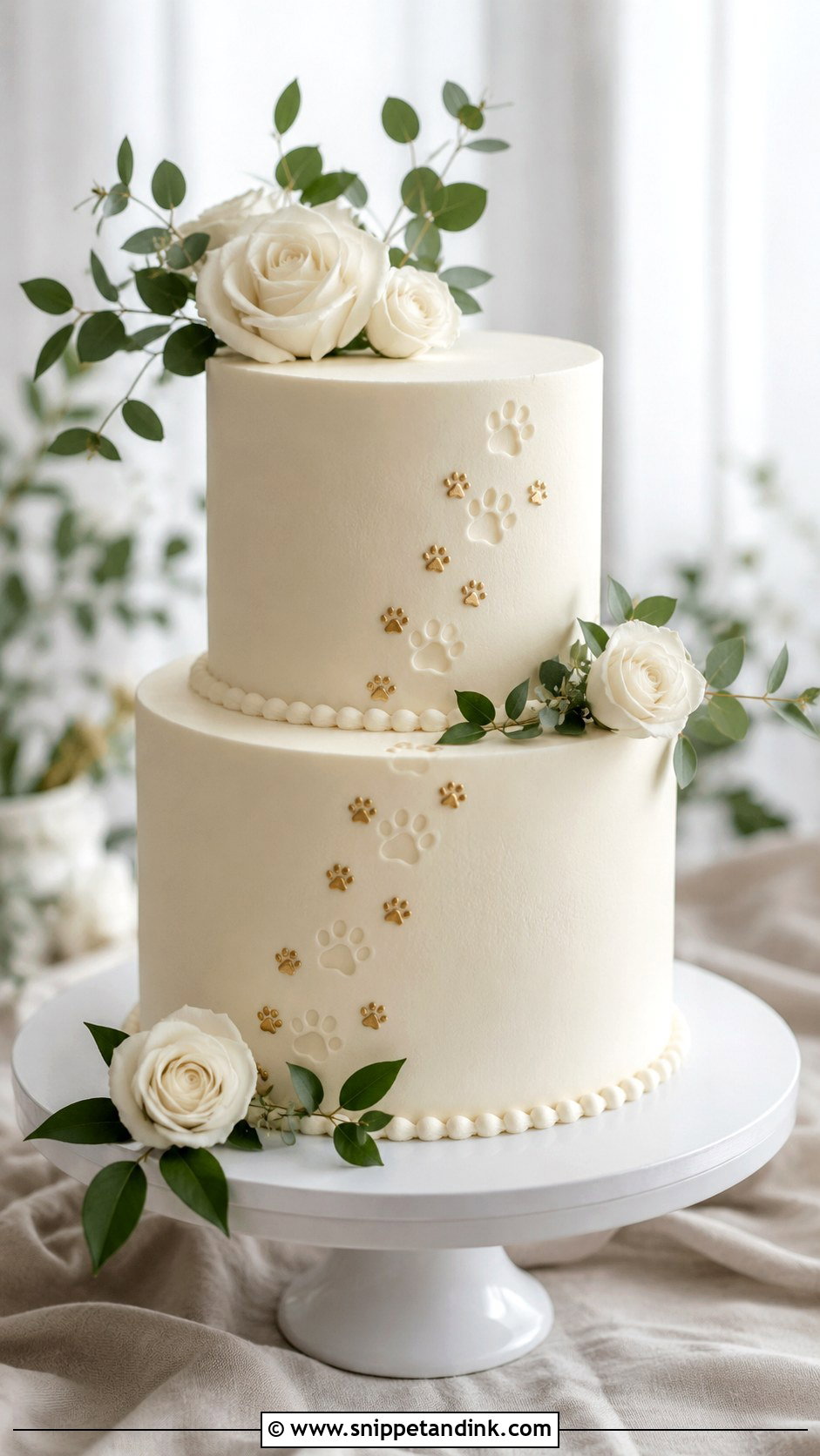Dog Paw Print Wedding Cake - Snippet and Ink - 25 Dog in Wedding Cake Ideas