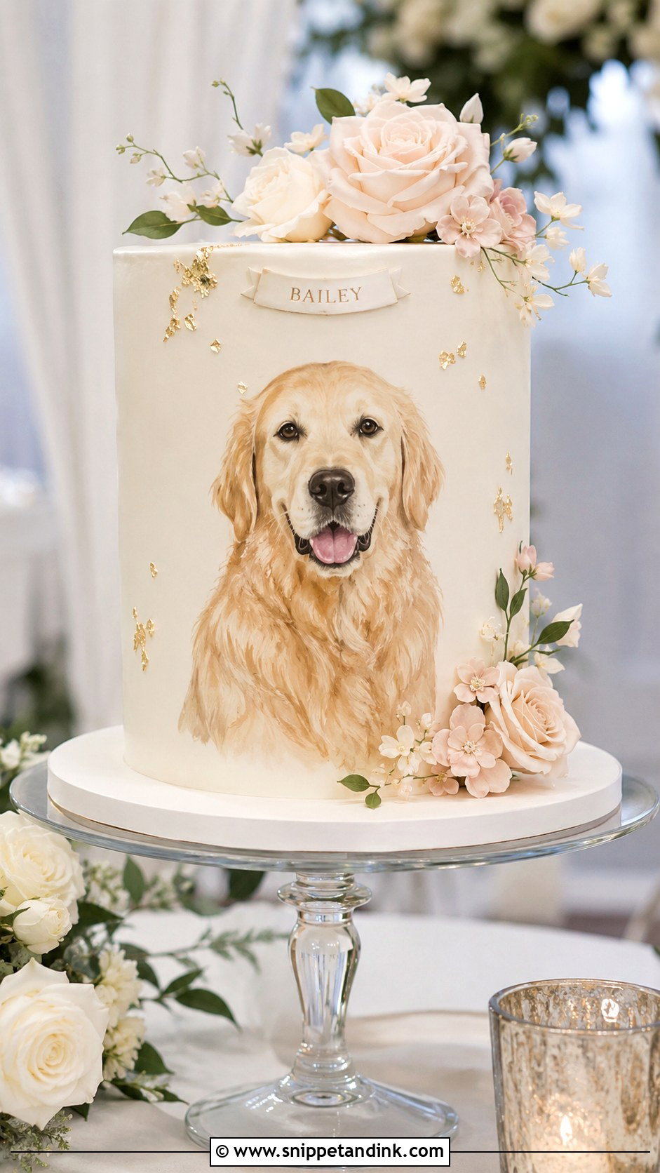 Dog Portrait Wedding Cake - Snippet and Ink - 25 Dog in Wedding Cake Ideas