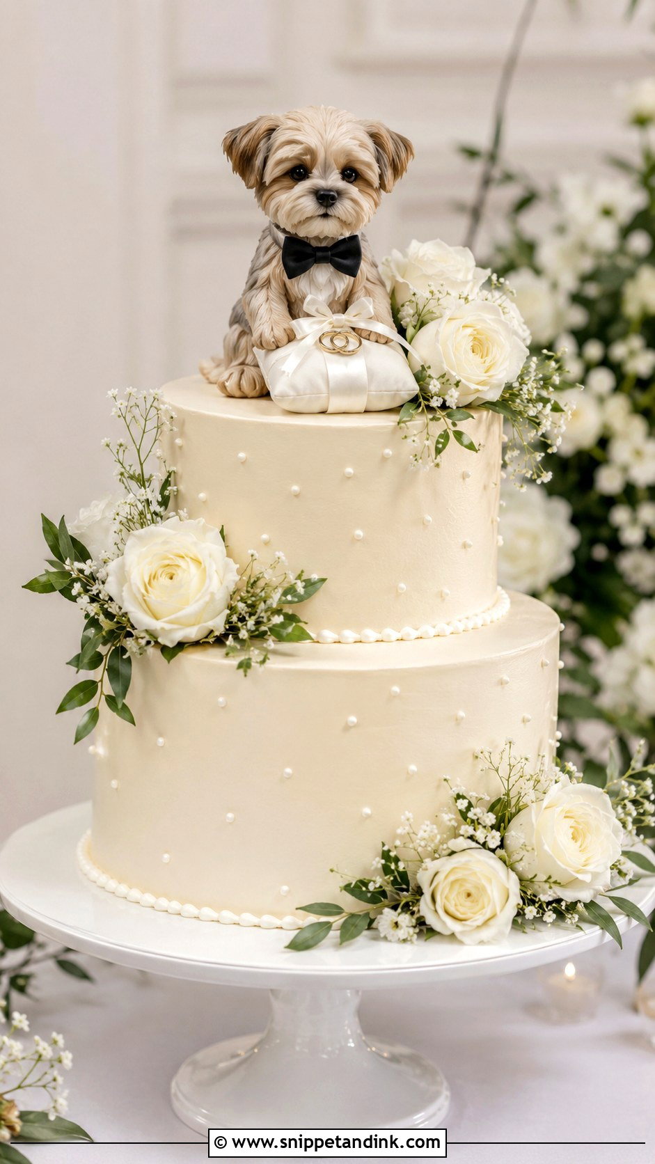 Dog Ring Bearer Wedding Cake - Snippet and Ink - 20 Dog Wedding Cake Decoration Ideas