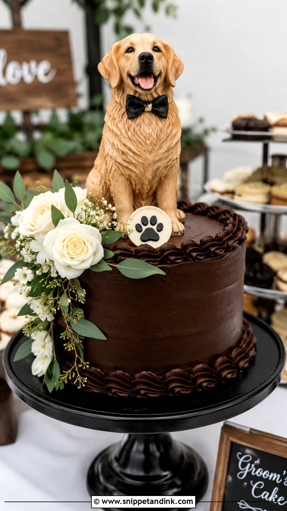 Dog Themed Groom Cake - Snippet and Ink - 25 Dog in Wedding Cake Ideas