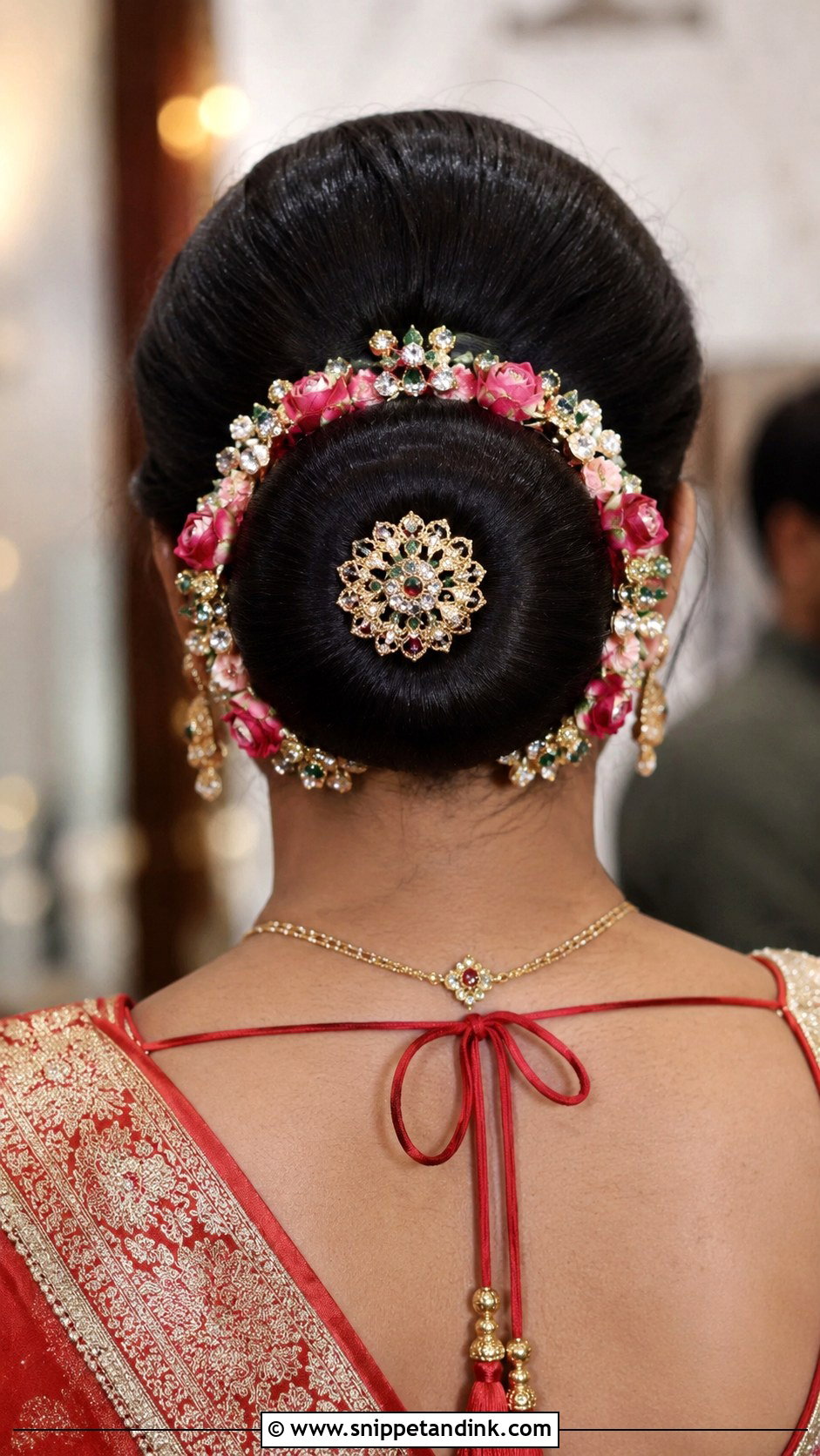Donut Bun For Long Hair - Snippet and Ink - 20 Indian Hair Styles for Weddings