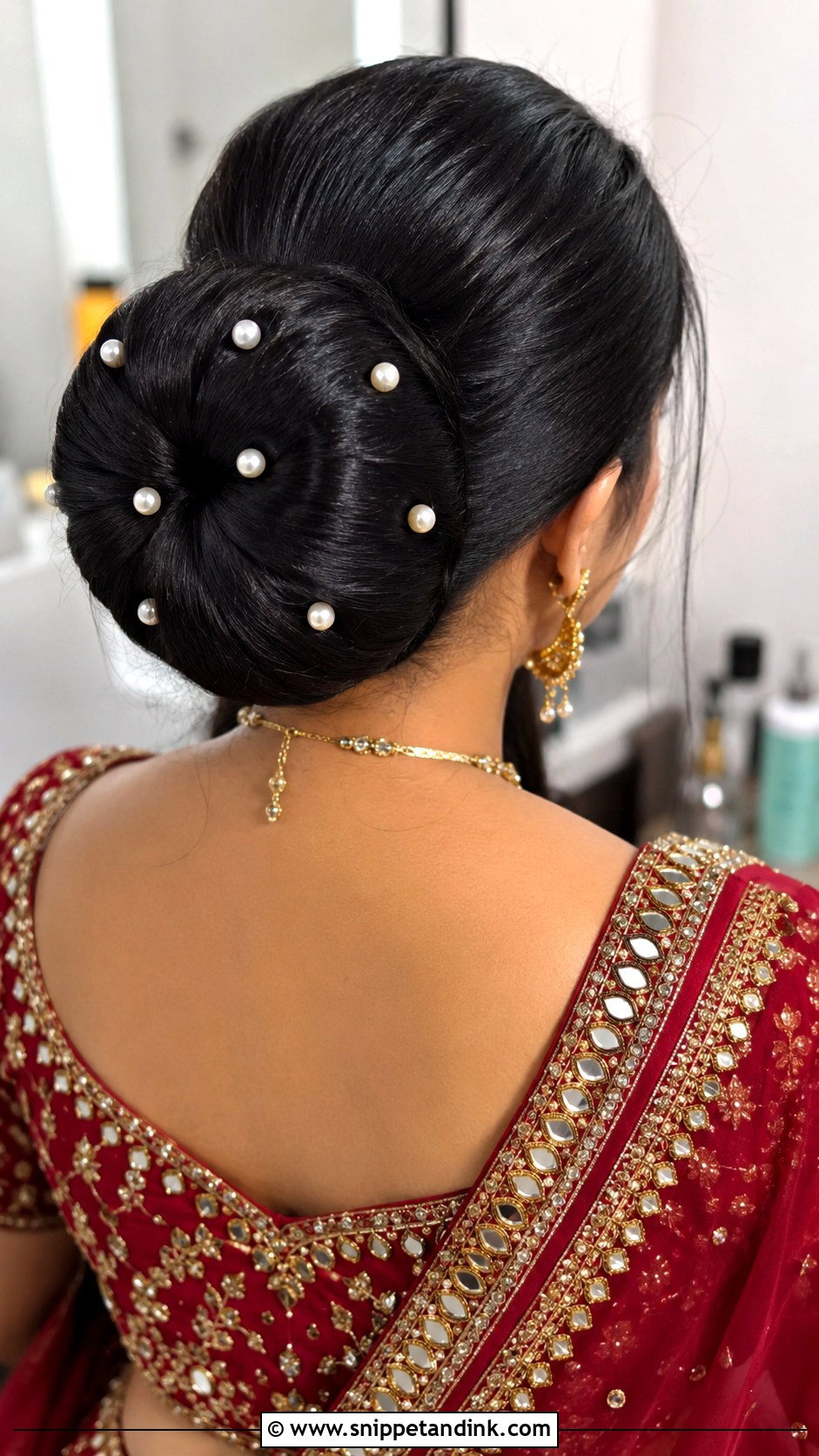 Donut Bun With Hair Accessories - Snippet and Ink - 25 Indian Bridal Hair Buns