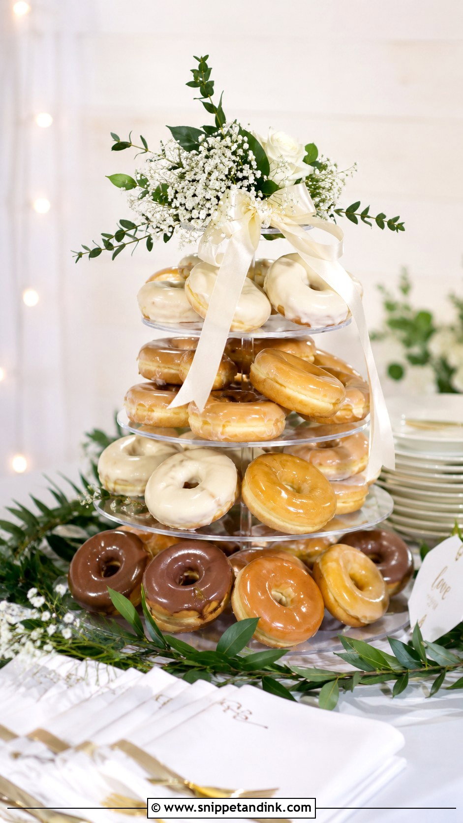 Donut Cake Stand - Snippet and Ink - 20 Wedding Donut Cake Ideas
