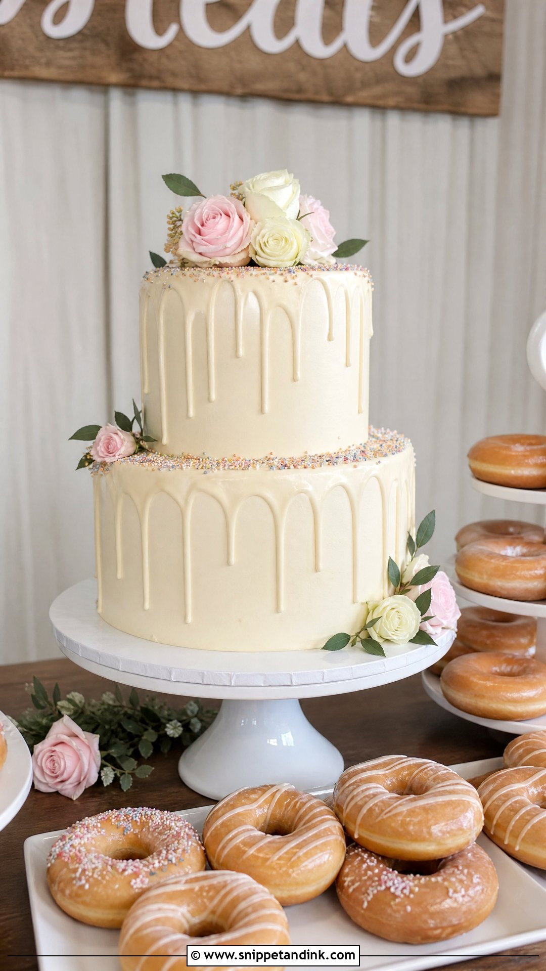 Donut Wedding Cake Table - Snippet and Ink - 25 Wedding Cake Table Ideas