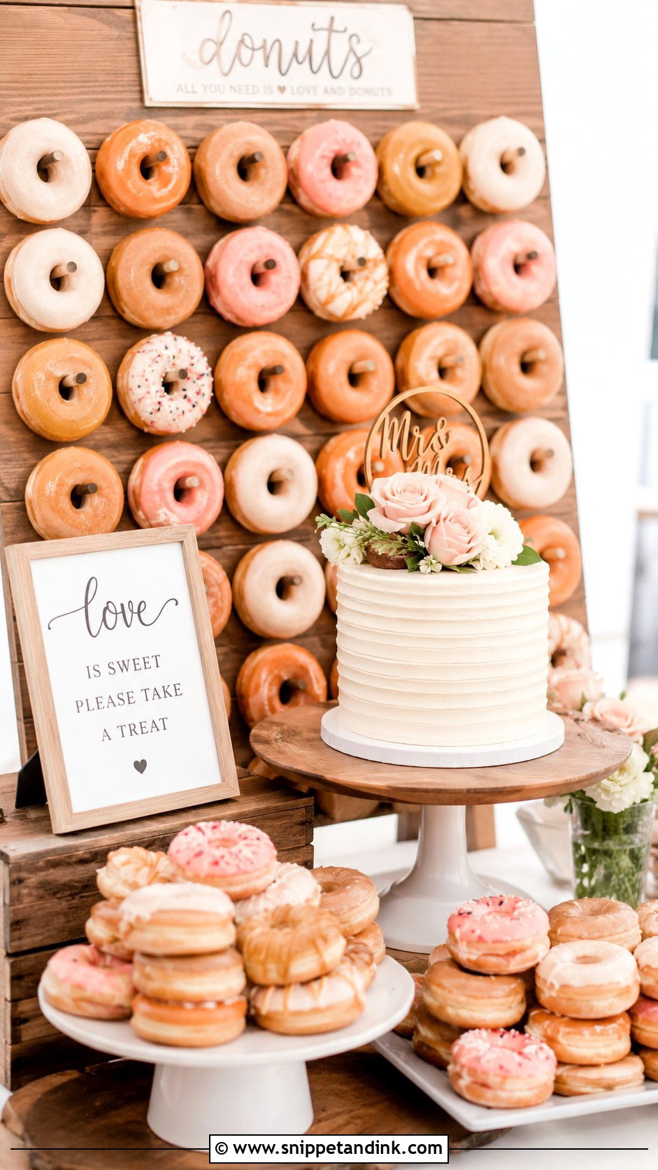 Donut Wedding Dessert Table - Snippet and Ink - 20 Assorted Wedding Dessert Table Ideas