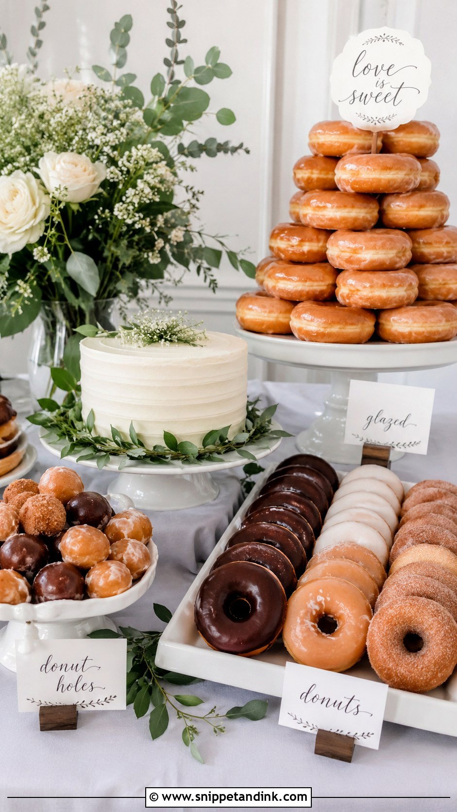 Donut Wedding Sweet Table - Snippet and Ink - 30 Wedding Sweet Table Ideas