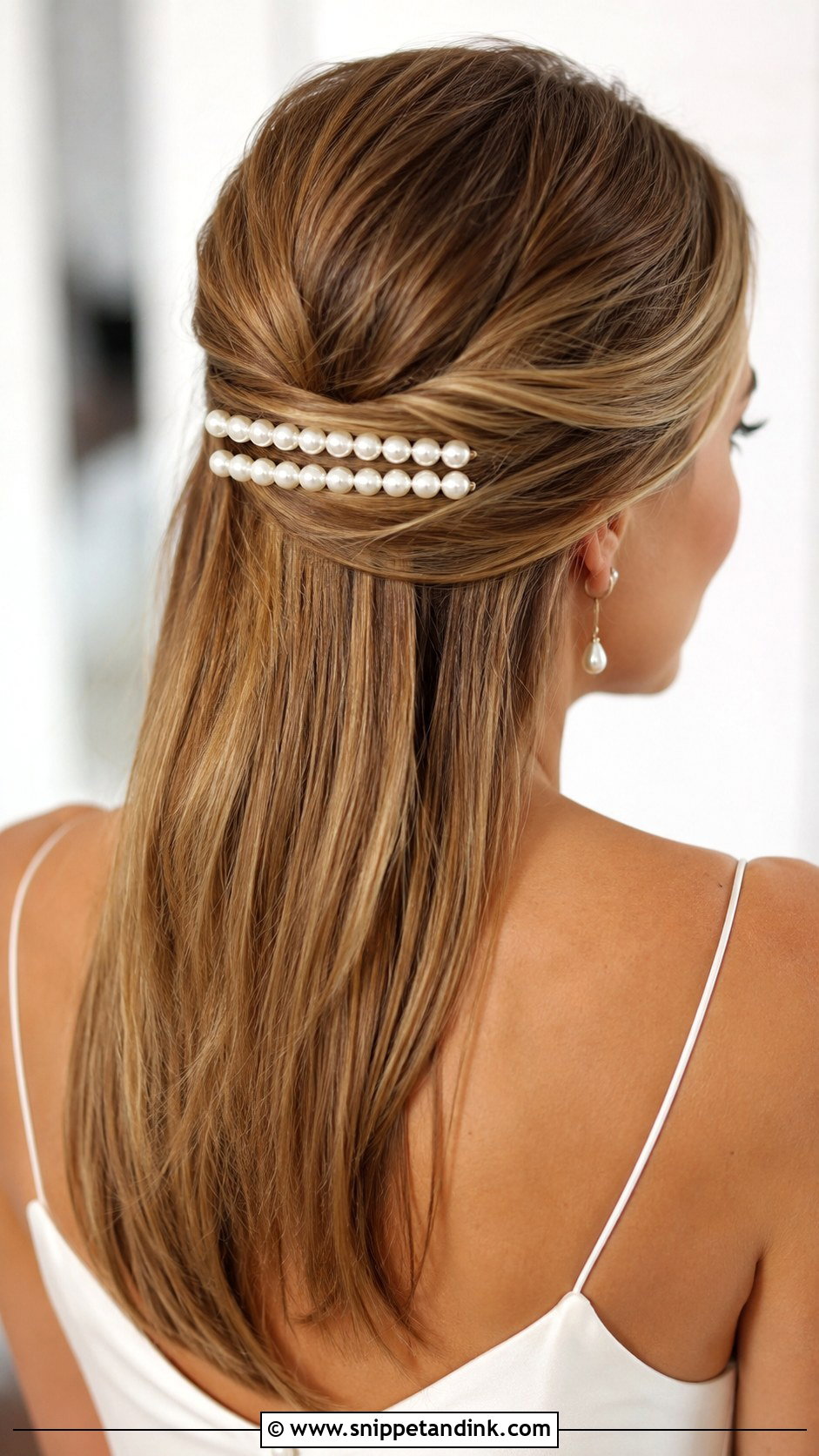 Double Bar Pearl Clip - Snippet and Ink - 20 Bridal Hair Clip Ideas