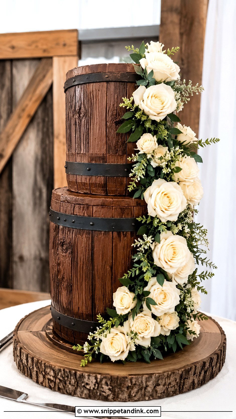 Double Barrel Wedding Cake - Snippet and Ink - 20 Barrel Cake Design Ideas for Wedding
