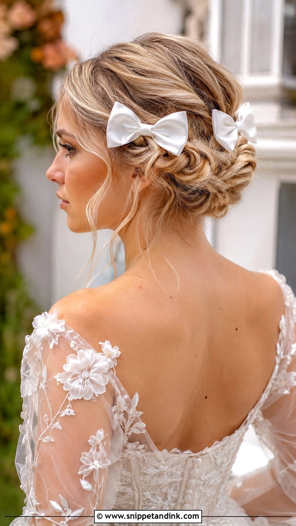 Double Bow Bridal Hairstyle - Snippet and Ink - 20 Bridal Hair Bow Ideas
