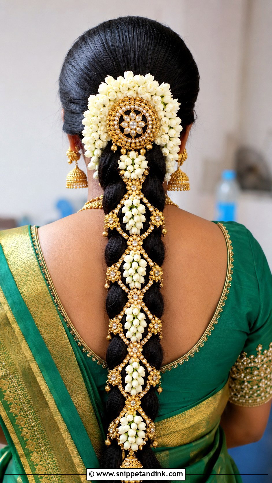 Double Braid Bridal Style - Snippet and Ink - 25 South Indian Wedding Braids Hairstyles