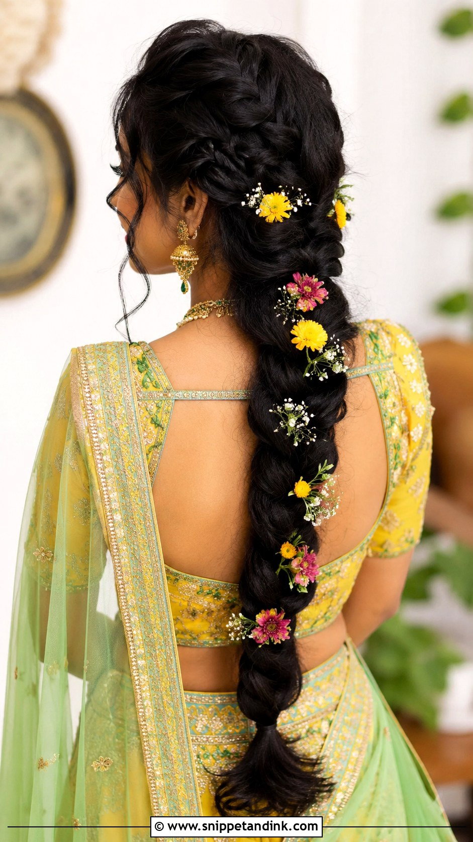 Double Braid For Mehendi Bride - Snippet and Ink - 20 Mehendi Brides Braids Hairstyles