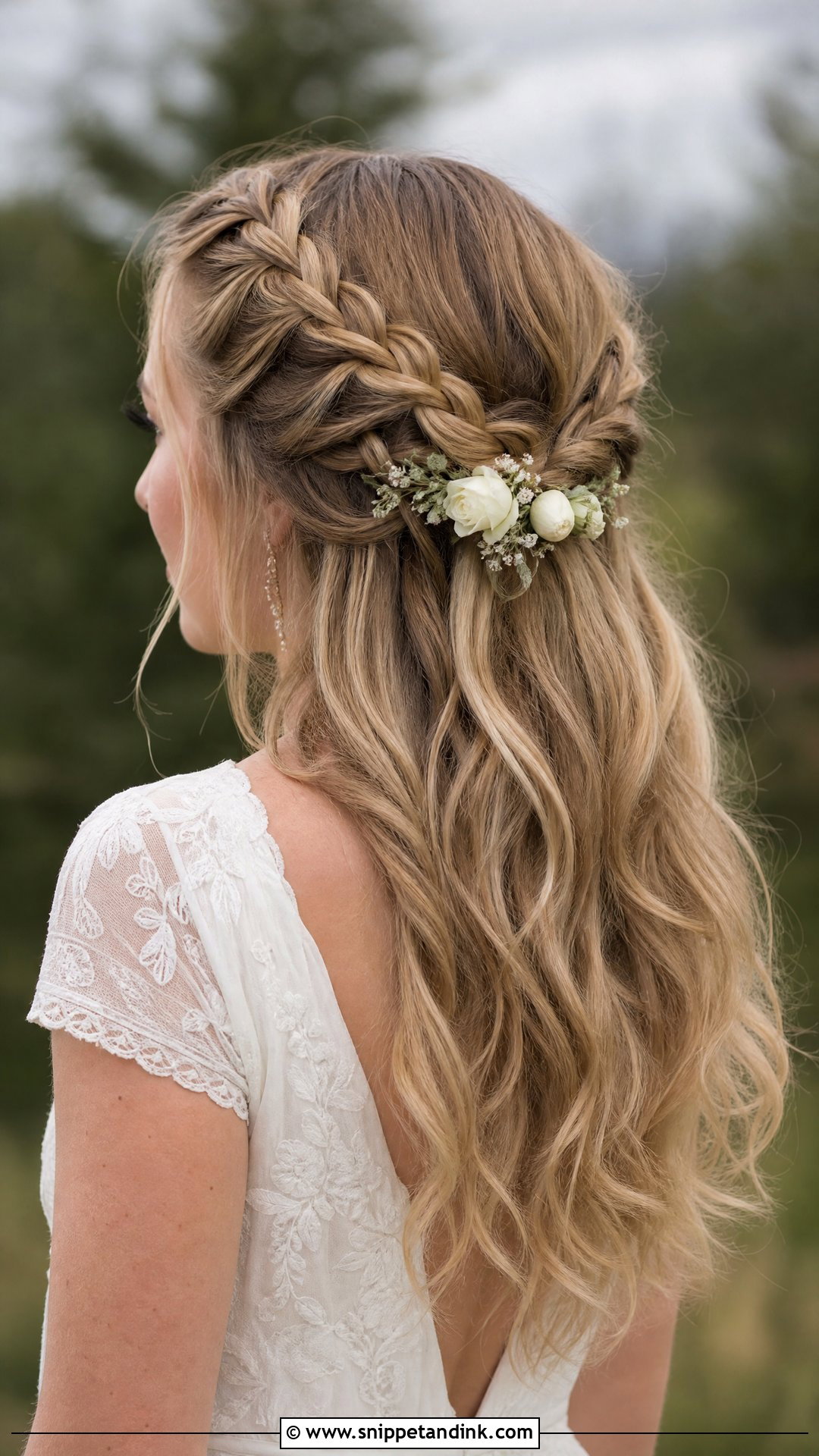 Double Braid Half Up Wedding Hairstyle - Snippet and Ink - 20 Half-Up Half-Down Wedding Hair Braids