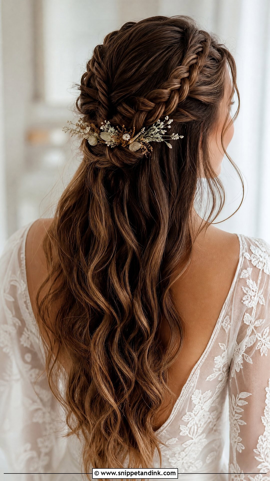 Double Braid Half Up - Snippet and Ink - 20 Half-Up Braid Bridal Hair Ideas