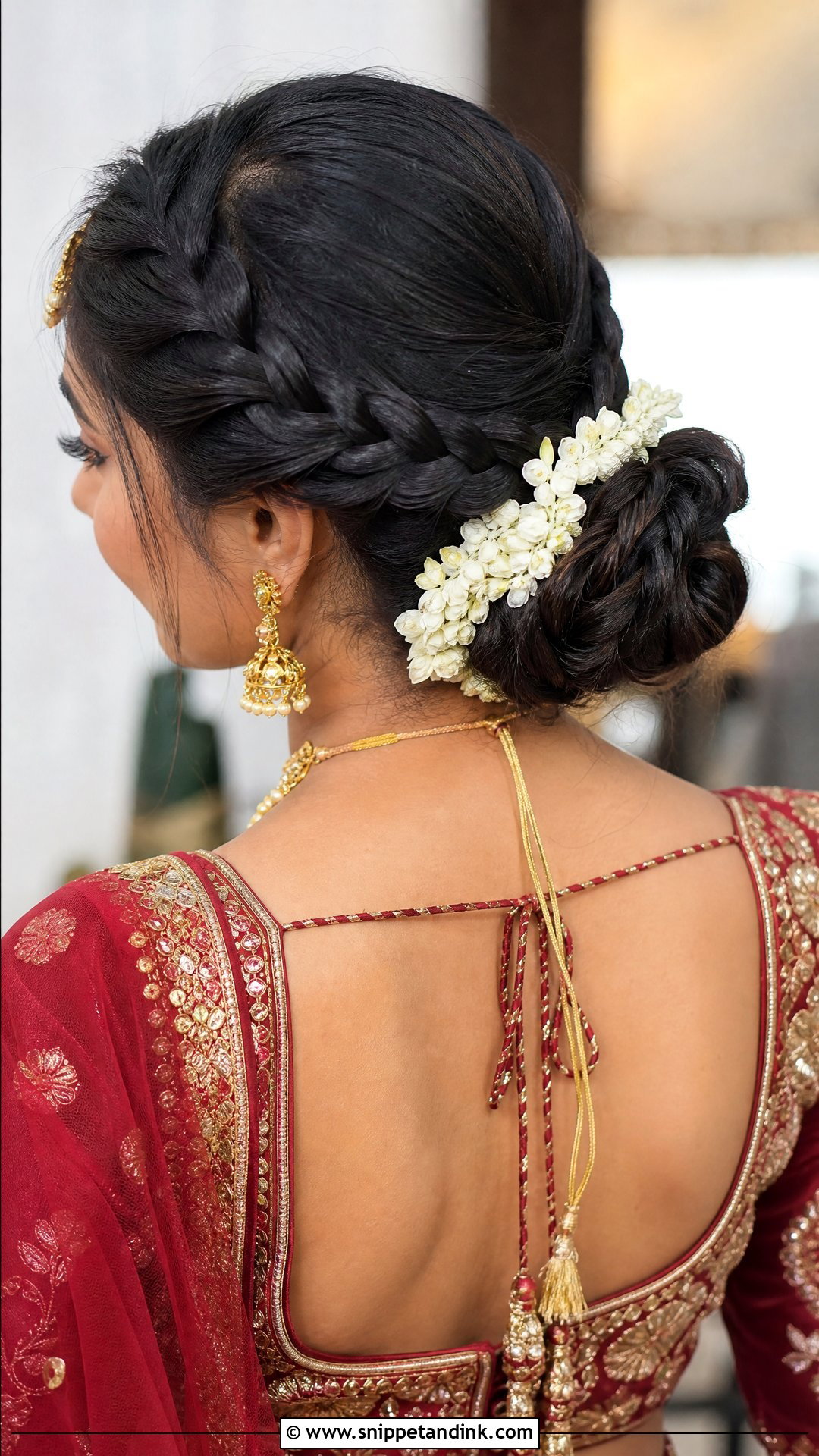 Double Braid Into Bun - Snippet and Ink - 20 Easy Self Indian Hairstyles for Wedding