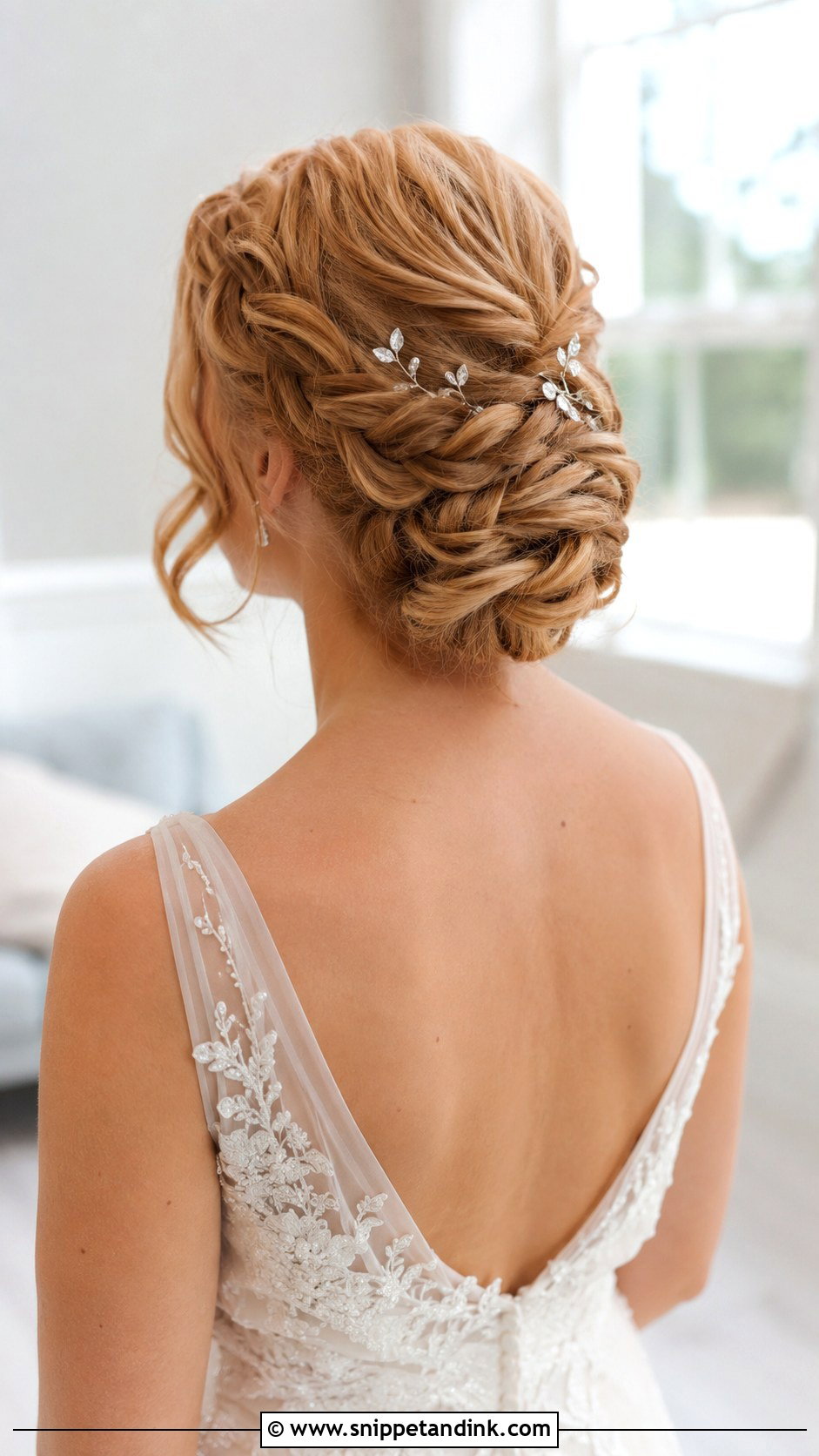 Double Braid Low Bun Wedding Hair - Snippet and Ink - 15 Low Bun with Braid Wedding Hair Ideas