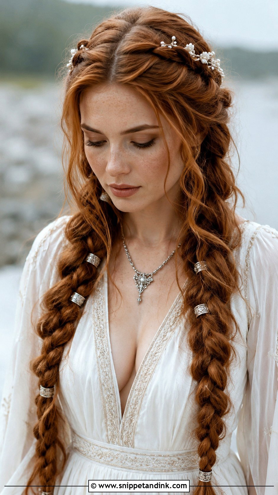 Double Braid Viking Bridal Look - Snippet and Ink - 25 Viking Bridal Hair Ideas