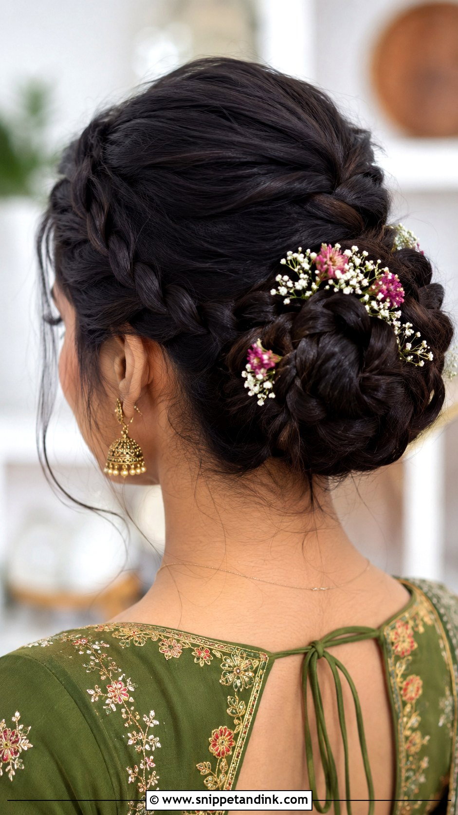 Double Braided Bun - Snippet and Ink - 35 Mehndi Hairstyles