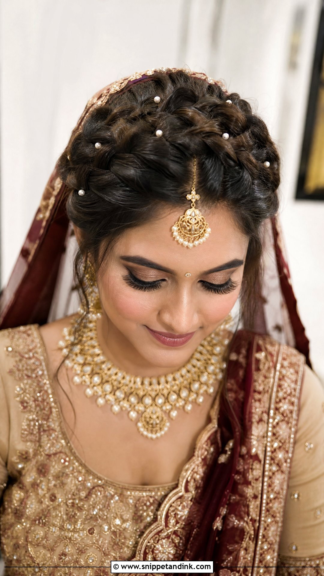 Double Braided Crown Hairdo - Snippet and Ink - 20 Barat Bridal Hairstyle Ideas