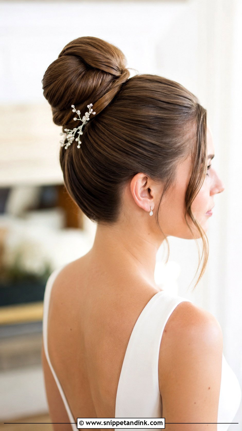 Double Bun Stacked High - Snippet and Ink - 30 High Bun Wedding Hair Ideas
