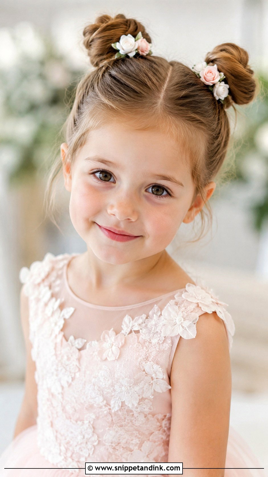 Double Buns - Snippet and Ink - 25 Toddler Wedding Hair Ideas